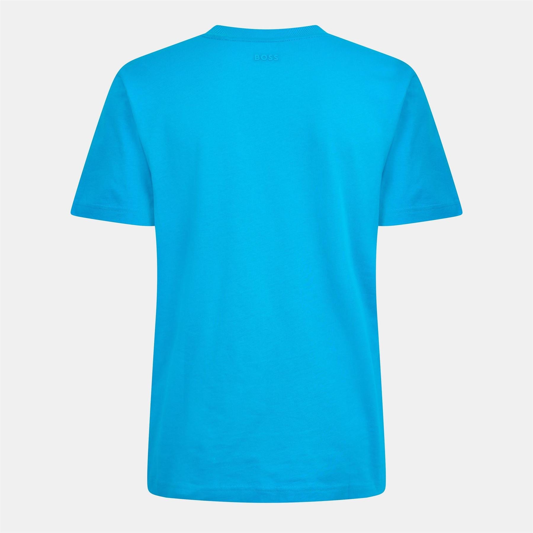 Boss Embossed Logo Crew Neck Ribbed Collar Short Sleeve Jersey T-Shirt