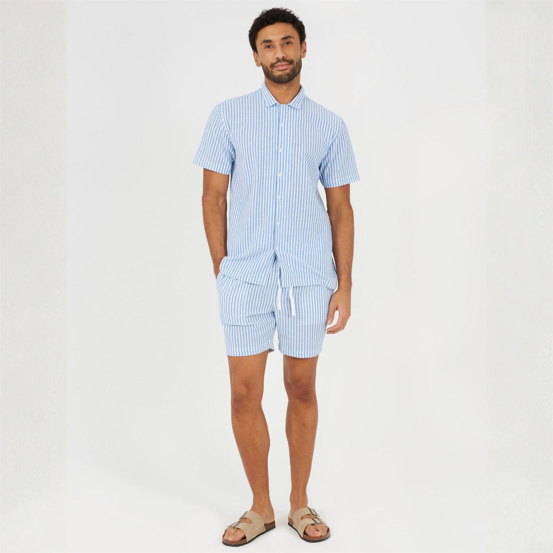 Brave Soul Short Sleeved Revere Collar Patterned Shirt