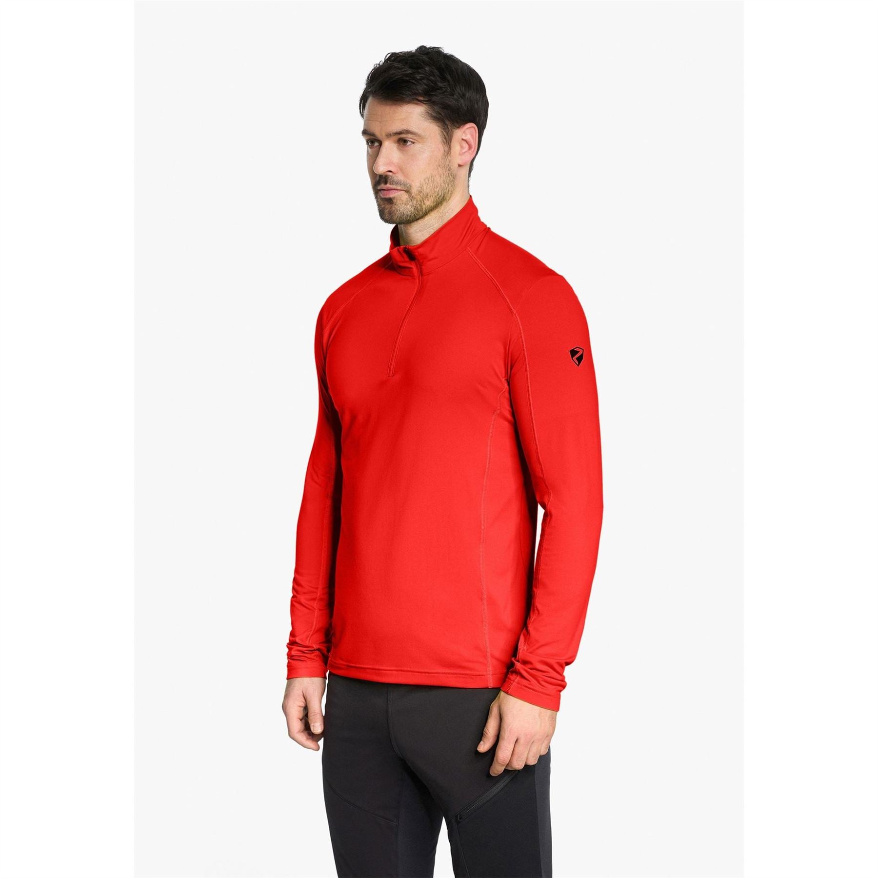 Ziener Jelessa Logo Badge Funnel Zip Neck Long Sleeve Athletic Top