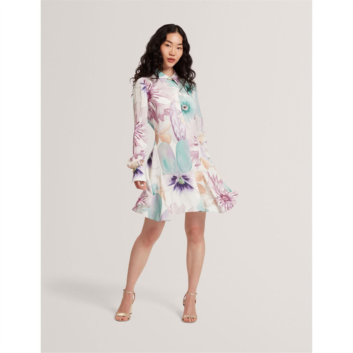 Ted Baker Mini Long Sleeve Shirt Dress