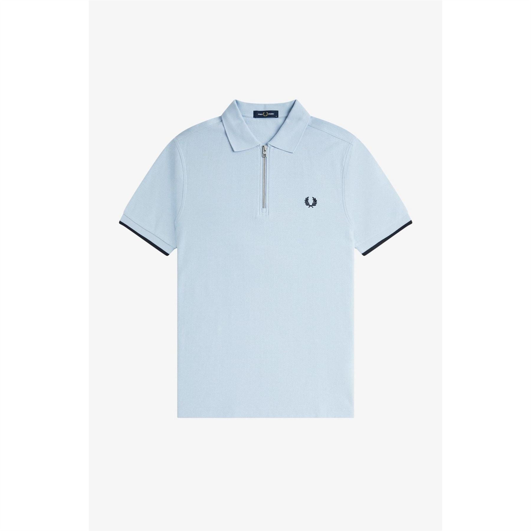 Fred Perry Crepe Zipped Short Sleeve Polo Shirt