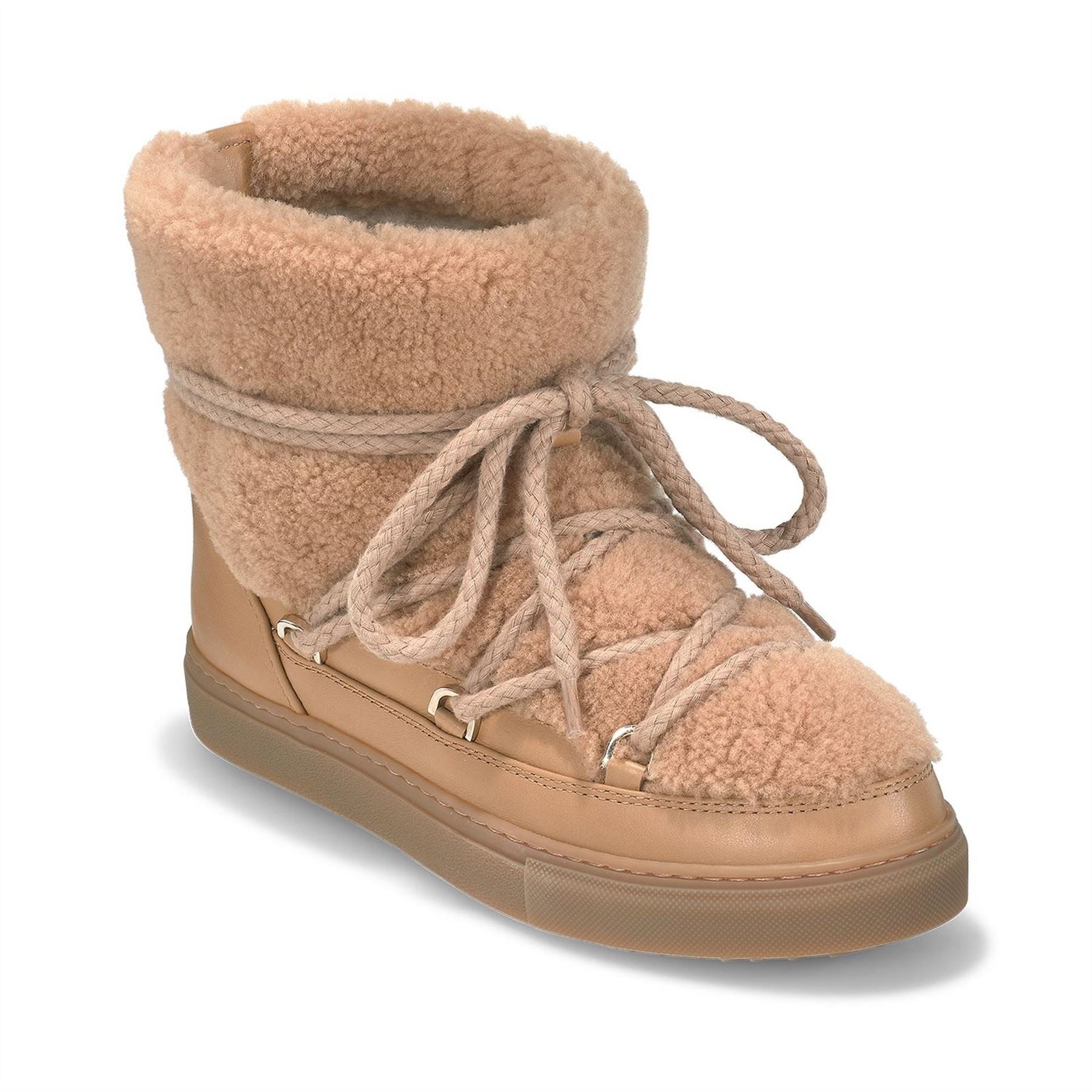 Inuikii Curly High Snug Boots with Lace-Up Closure