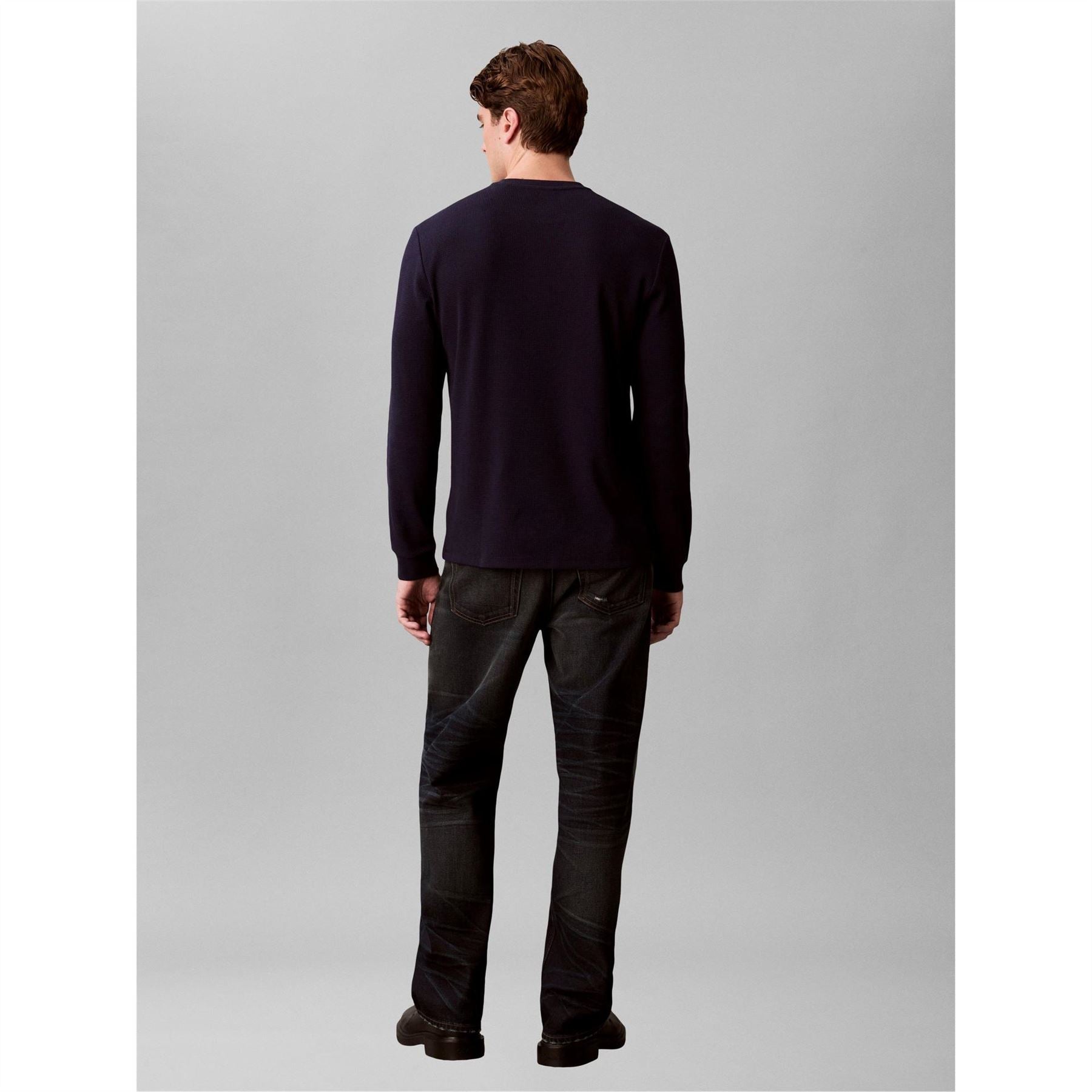 Calvin Klein Jeans Waffle Long Sleeve Crew Neck T-Shirt