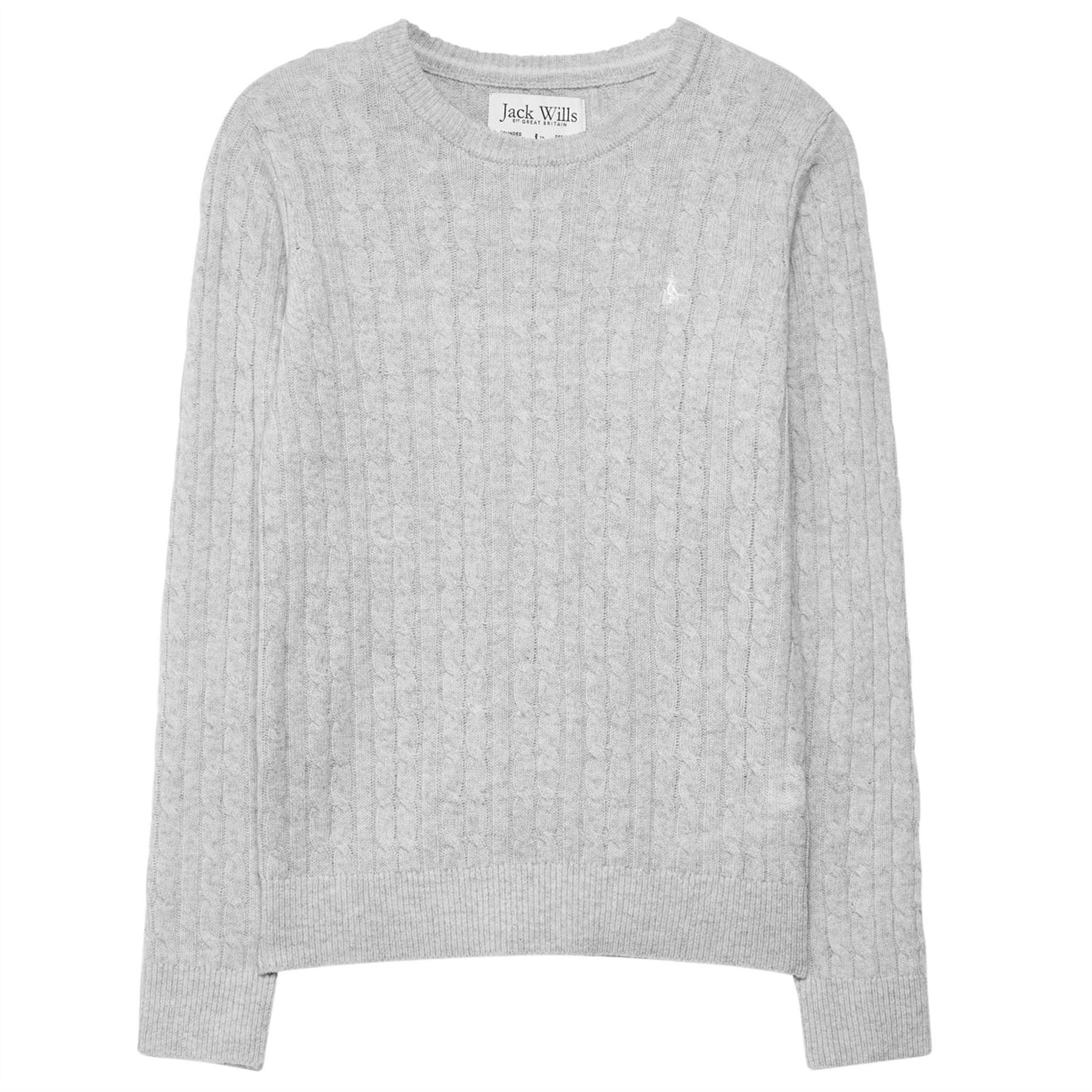 Jack Wills Womens Tinsbury Merino Wool Blend Cable Knitted Jumper