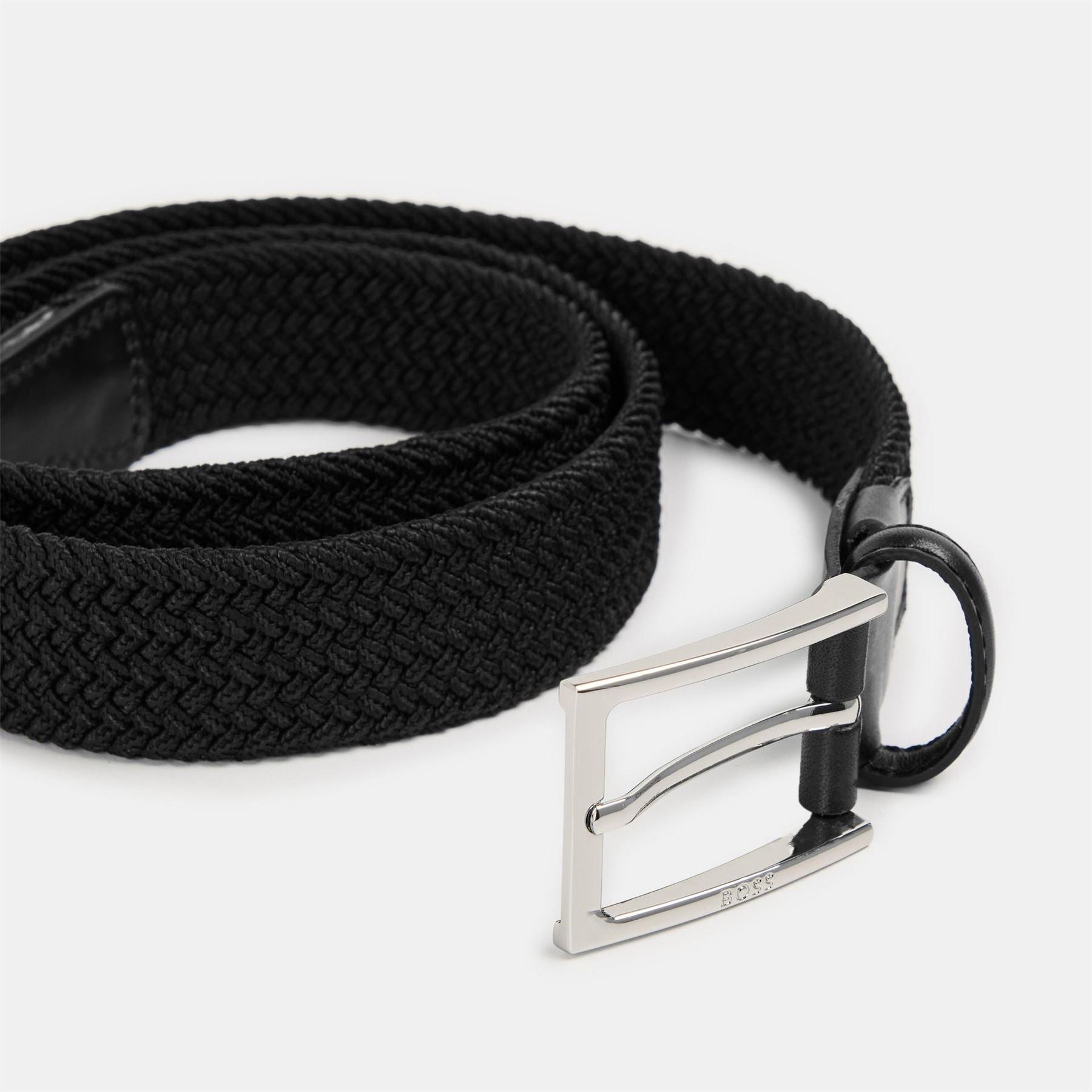 Boss Braided Leather Belt with Metal Buckle