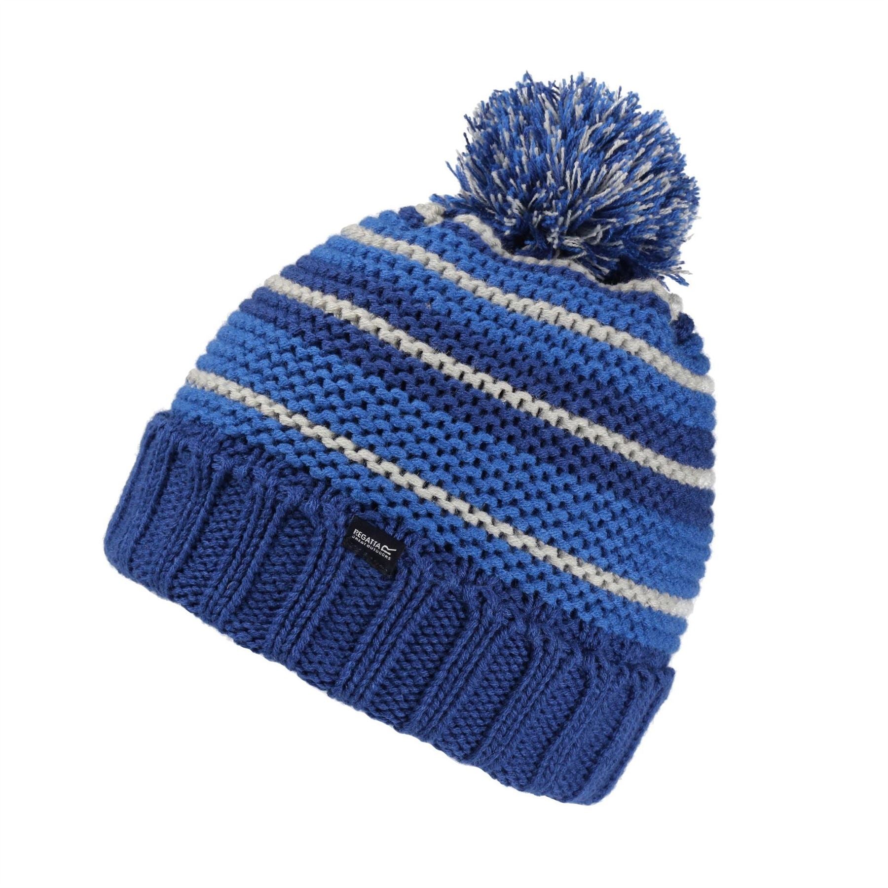Regatta Horizontal Stripe Patterned Bobble Hat with Pom Pom