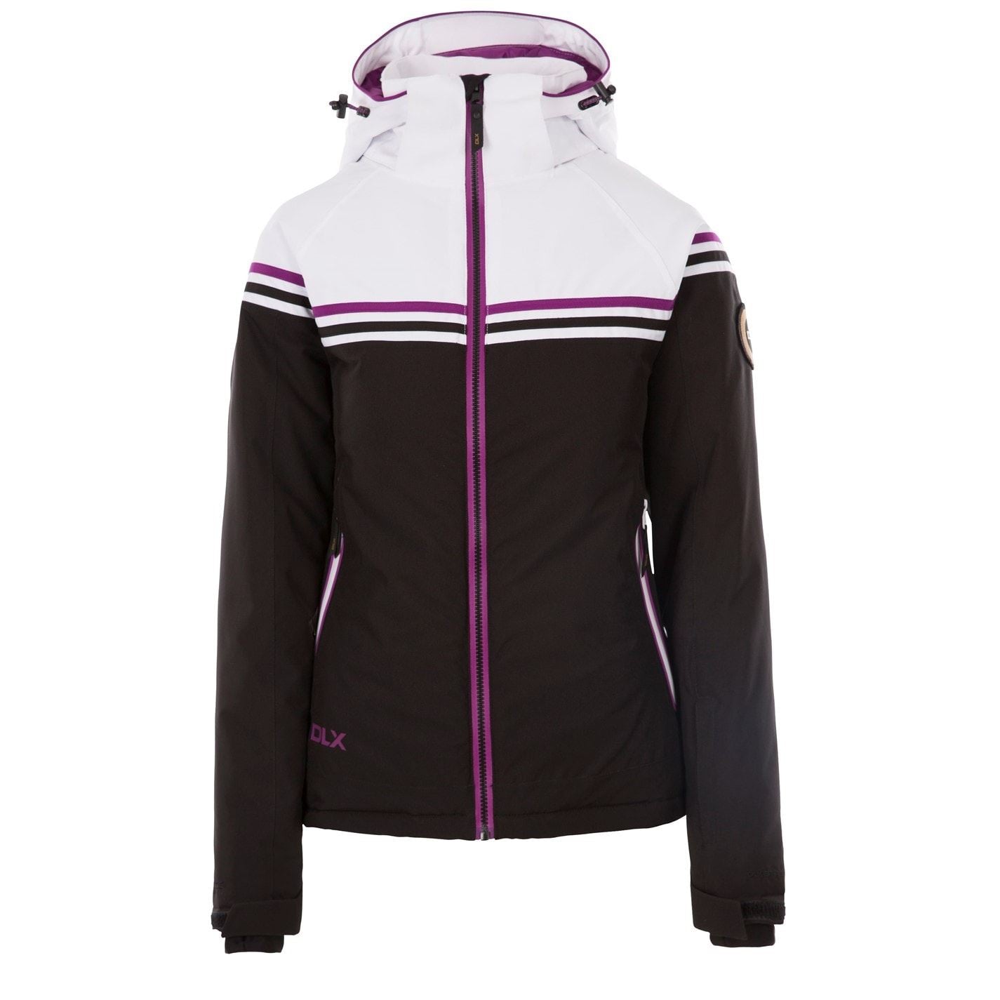 DLX Sharla Hooded Stripe Ski Jacket