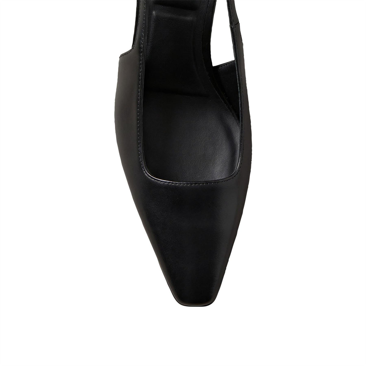 Calvin Klein Leather Kitten Heel Square Toe Mules