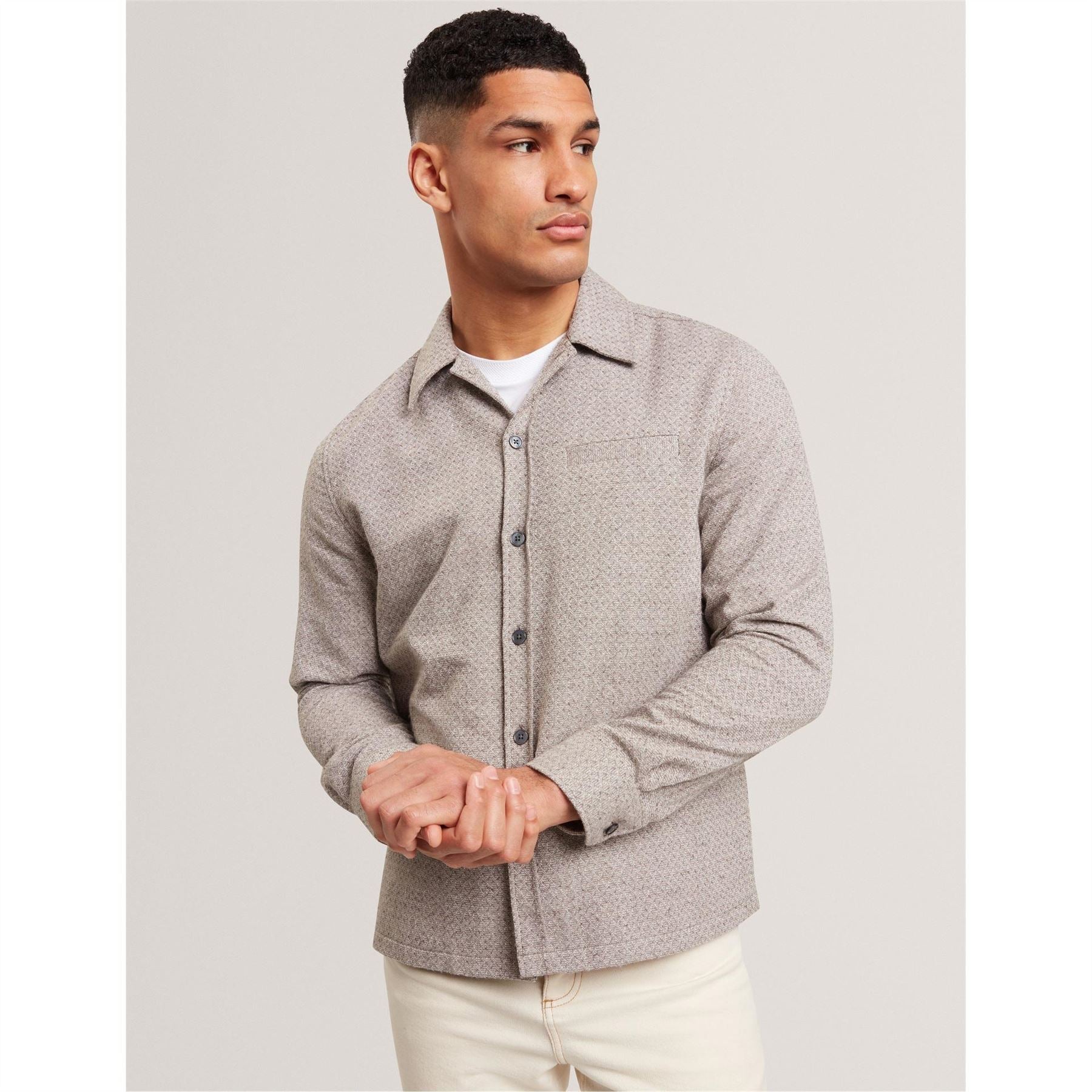 Ted Baker Geometric Patterned Overshirt with Chest Pocket