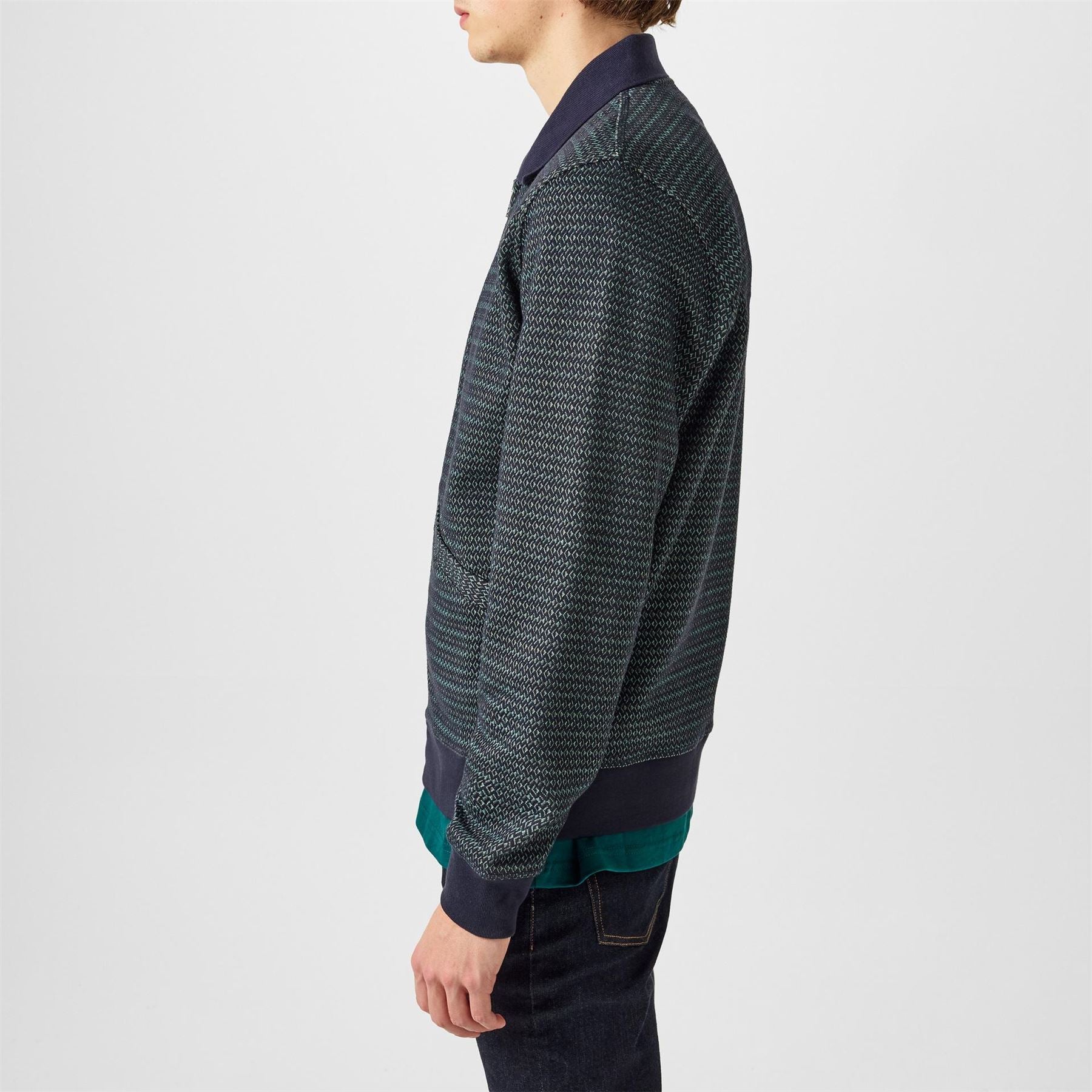 PS Paul Smith Textured Long Sleeve Zip Overshirt