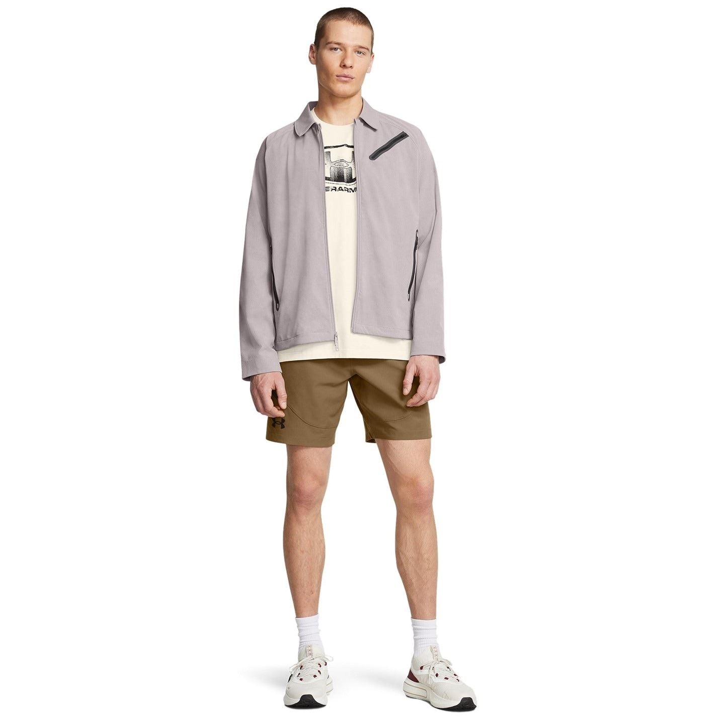 Under Armour Solid Patterned Bomber Jacket with Zipped Pocket