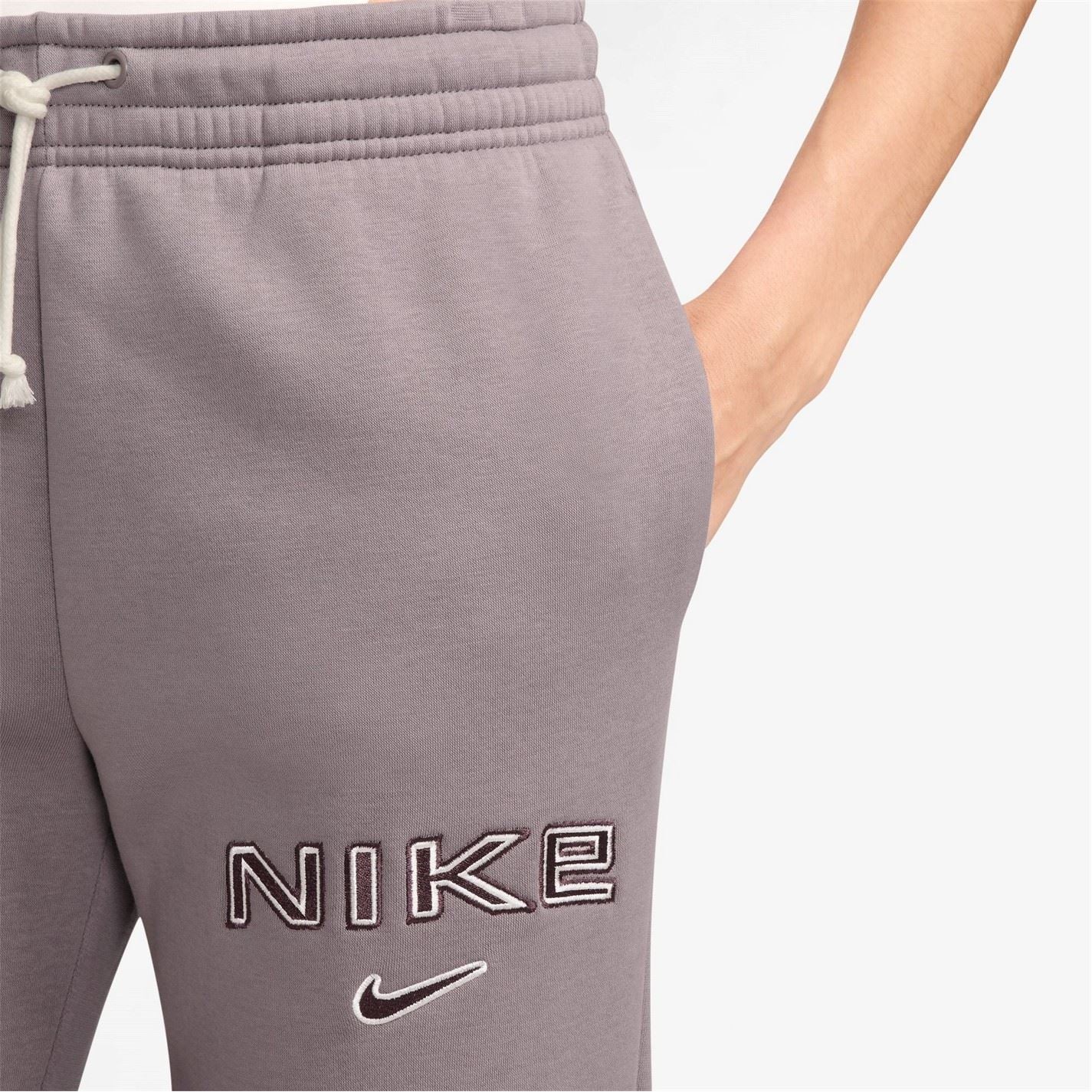 Nike Womens Sportswear Phoenix Fleece Mid Rise Logo Sweatpants