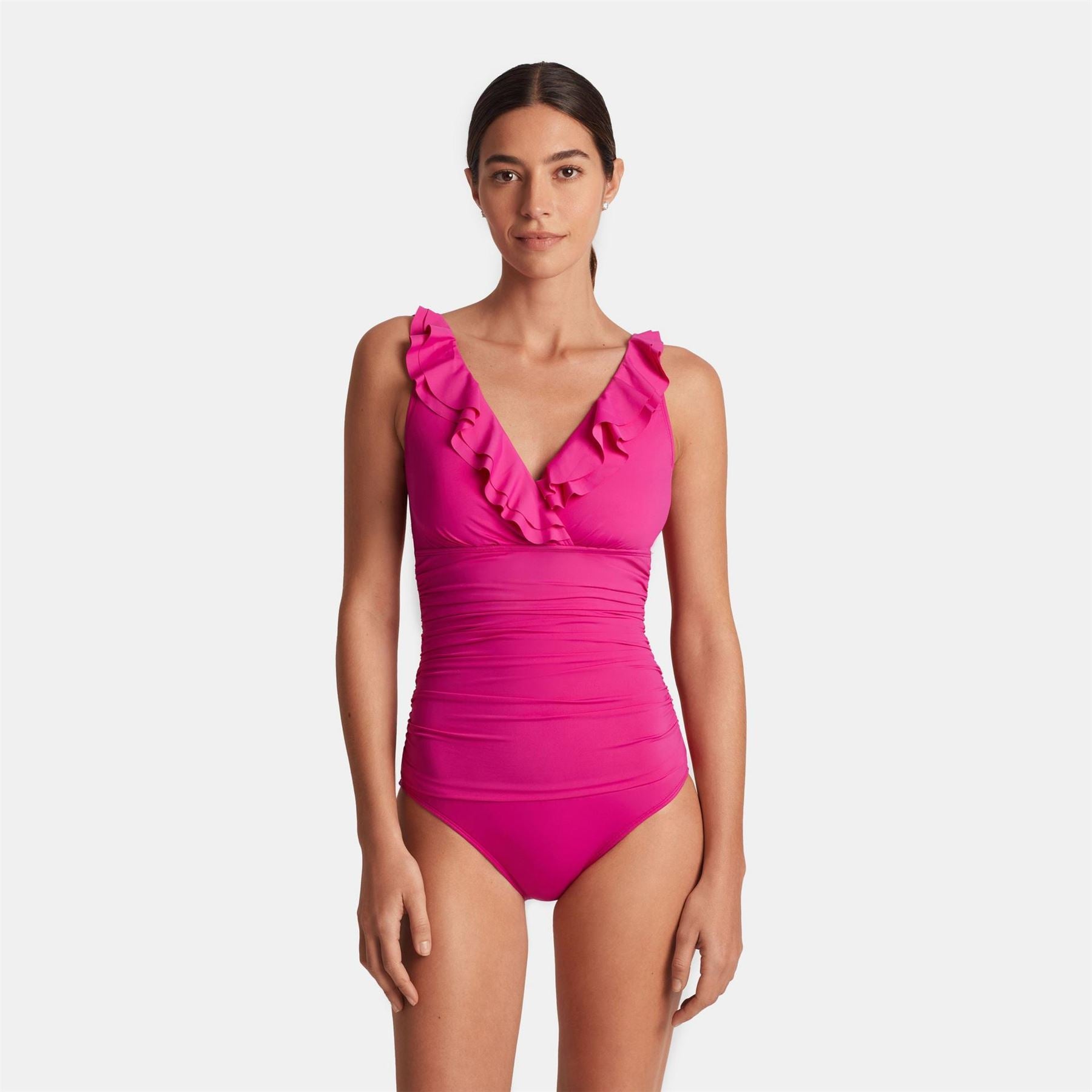 Lauren by Ralph Lauren Regular Fit V-Neck One Piece Swimsuit