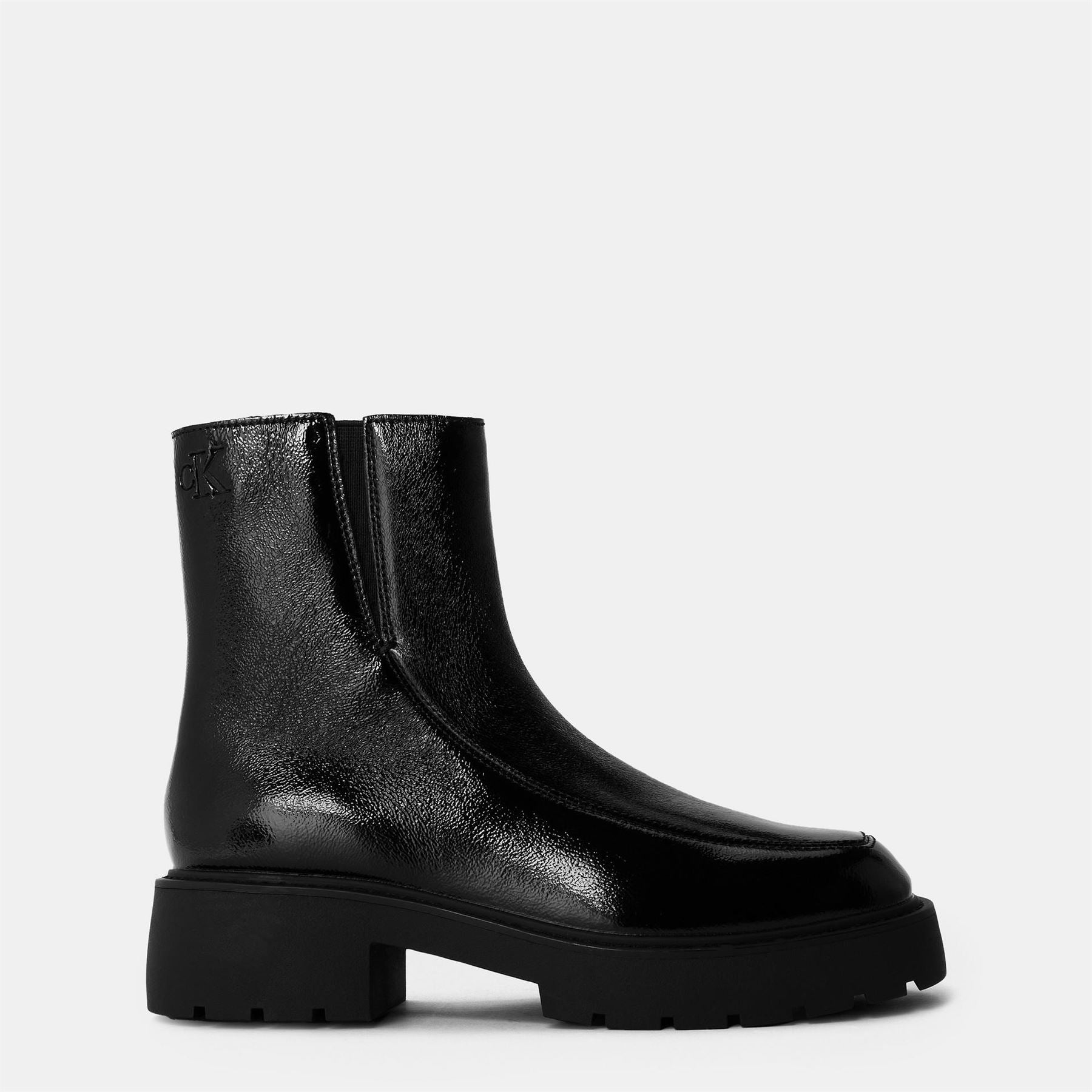Calvin Klein Chunky Heel Ankle Boots with Side Zipper