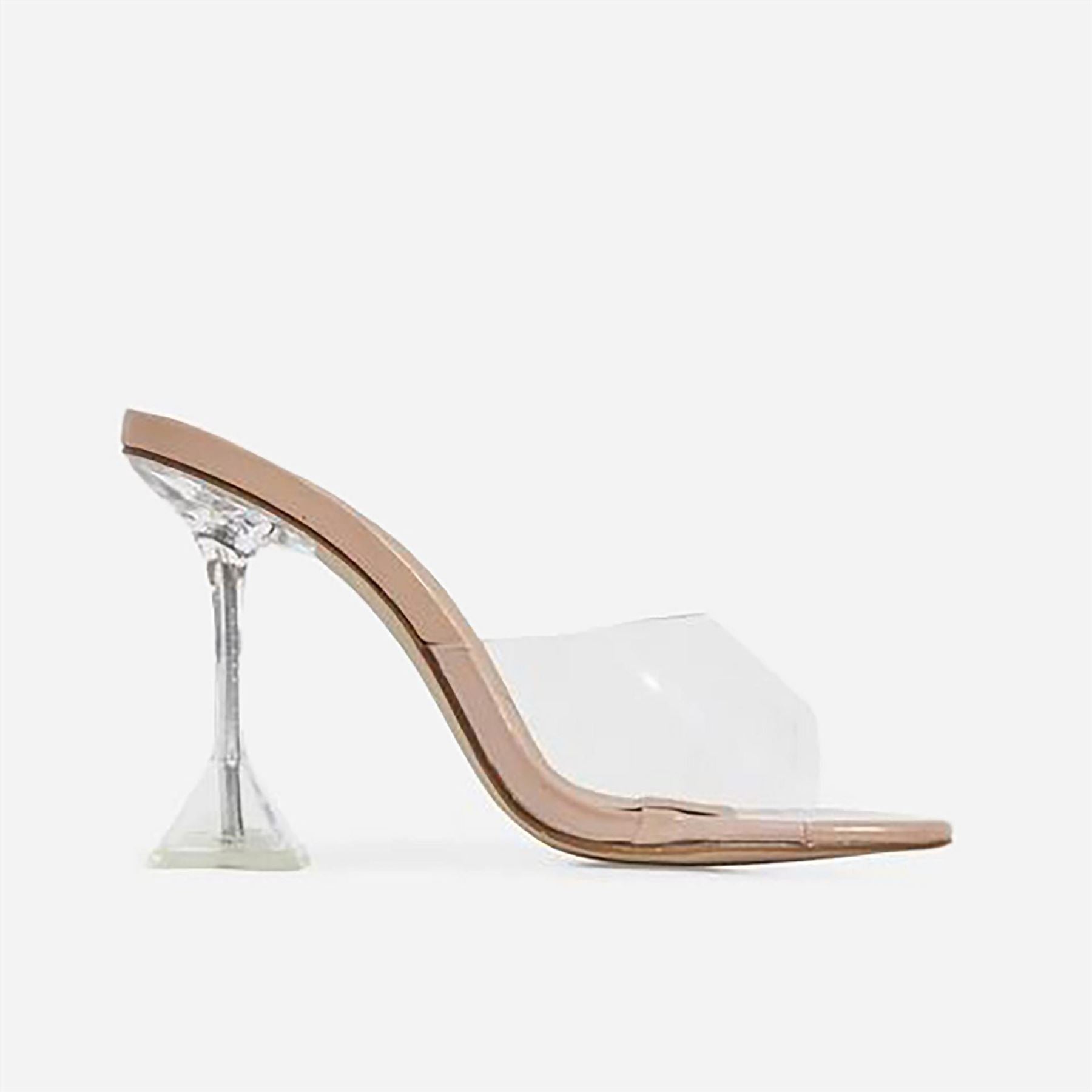 Wheres That From Open Toe High Heel Flared Mules
