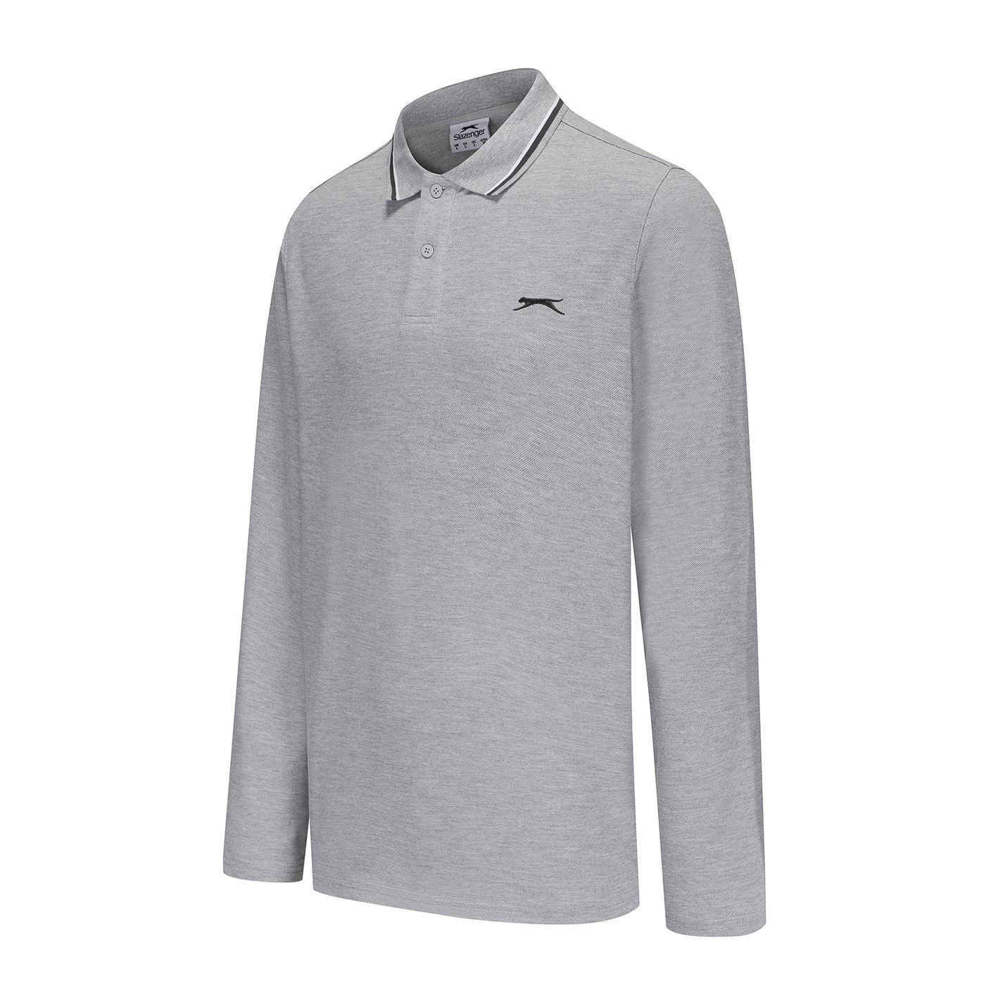 Slazenger Mens Long Sleeve Tipped Polo
