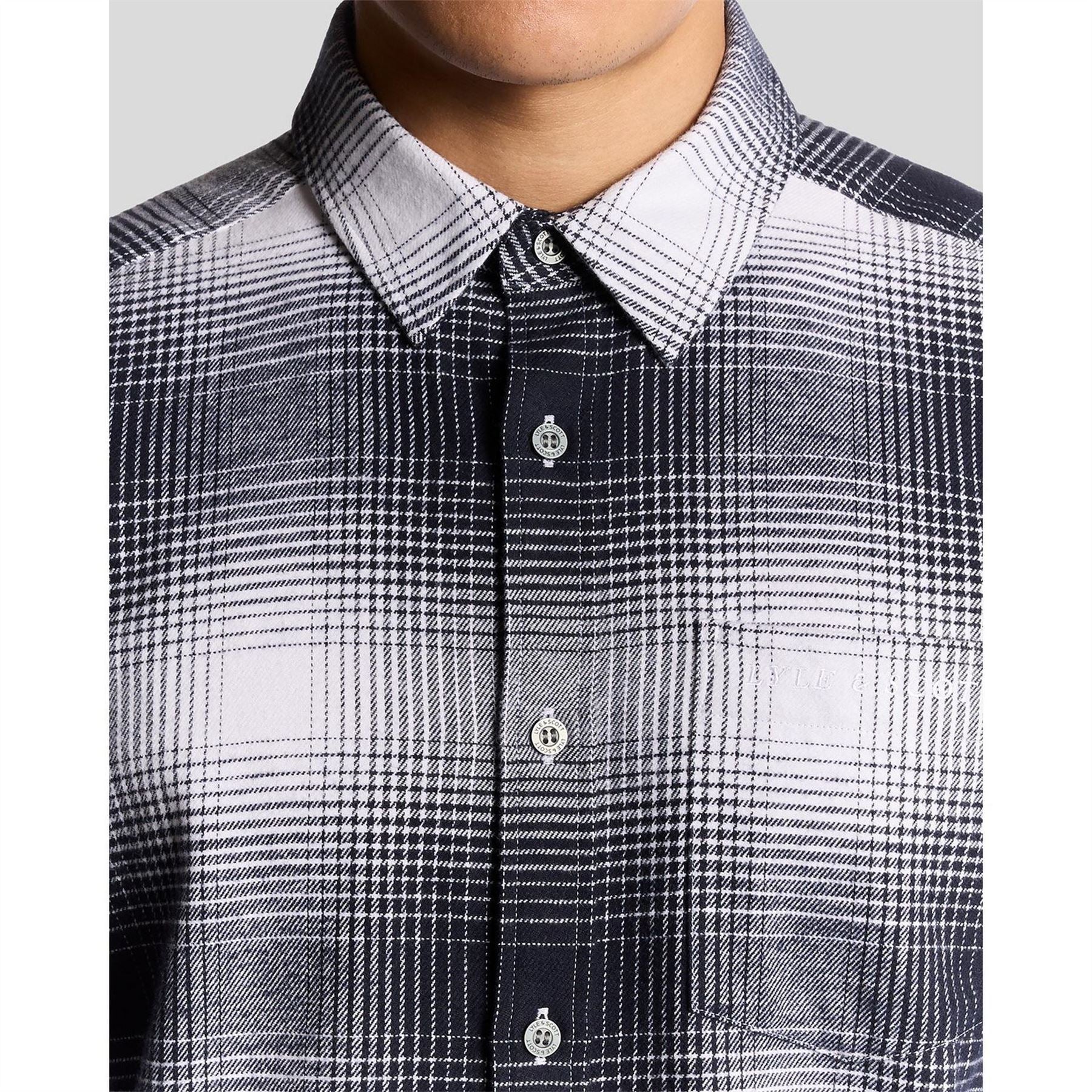 Lyle and Scott Flannel Collared Neck Long Sleeve Shirt