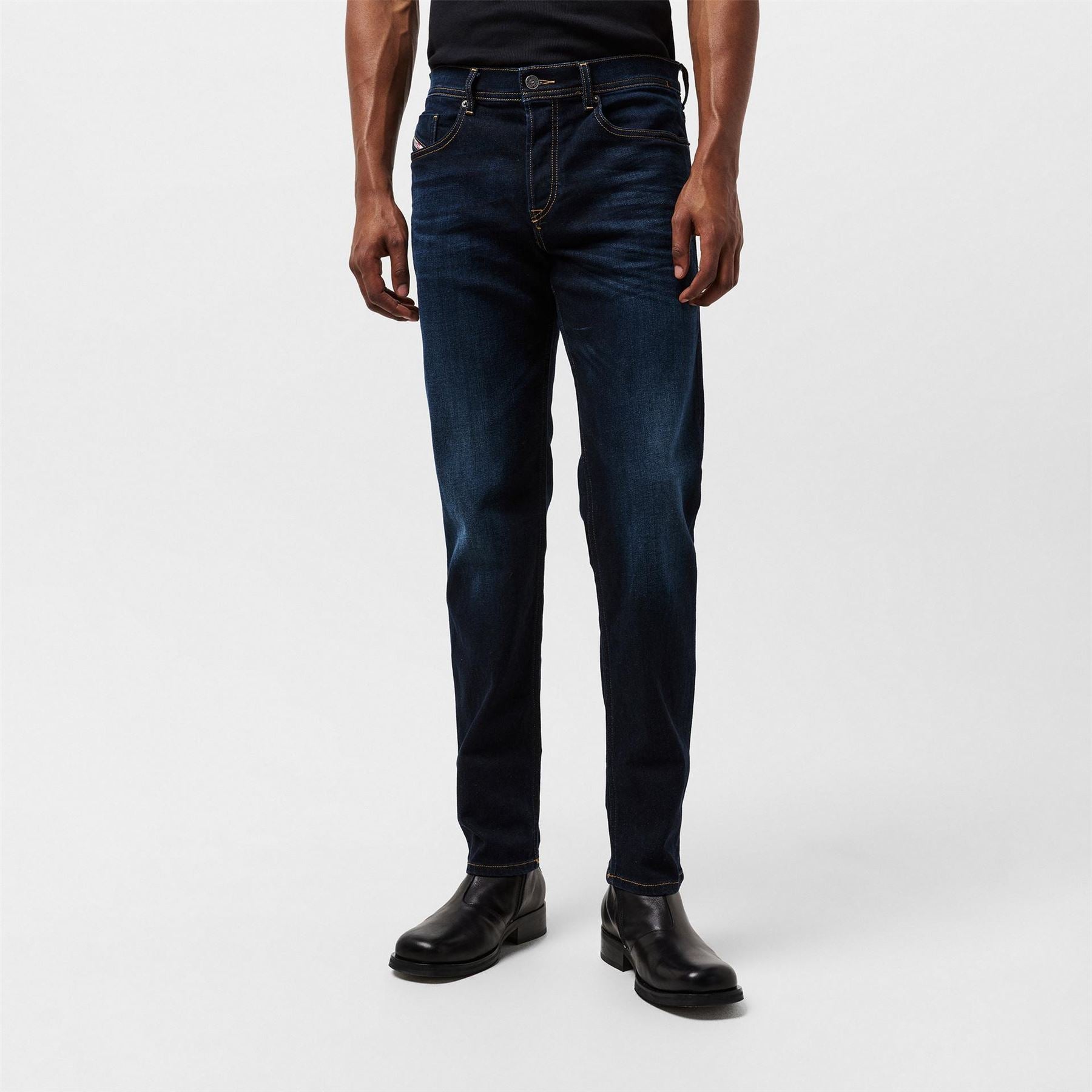 Diesel Five Pocket Tapered Fit Jeans