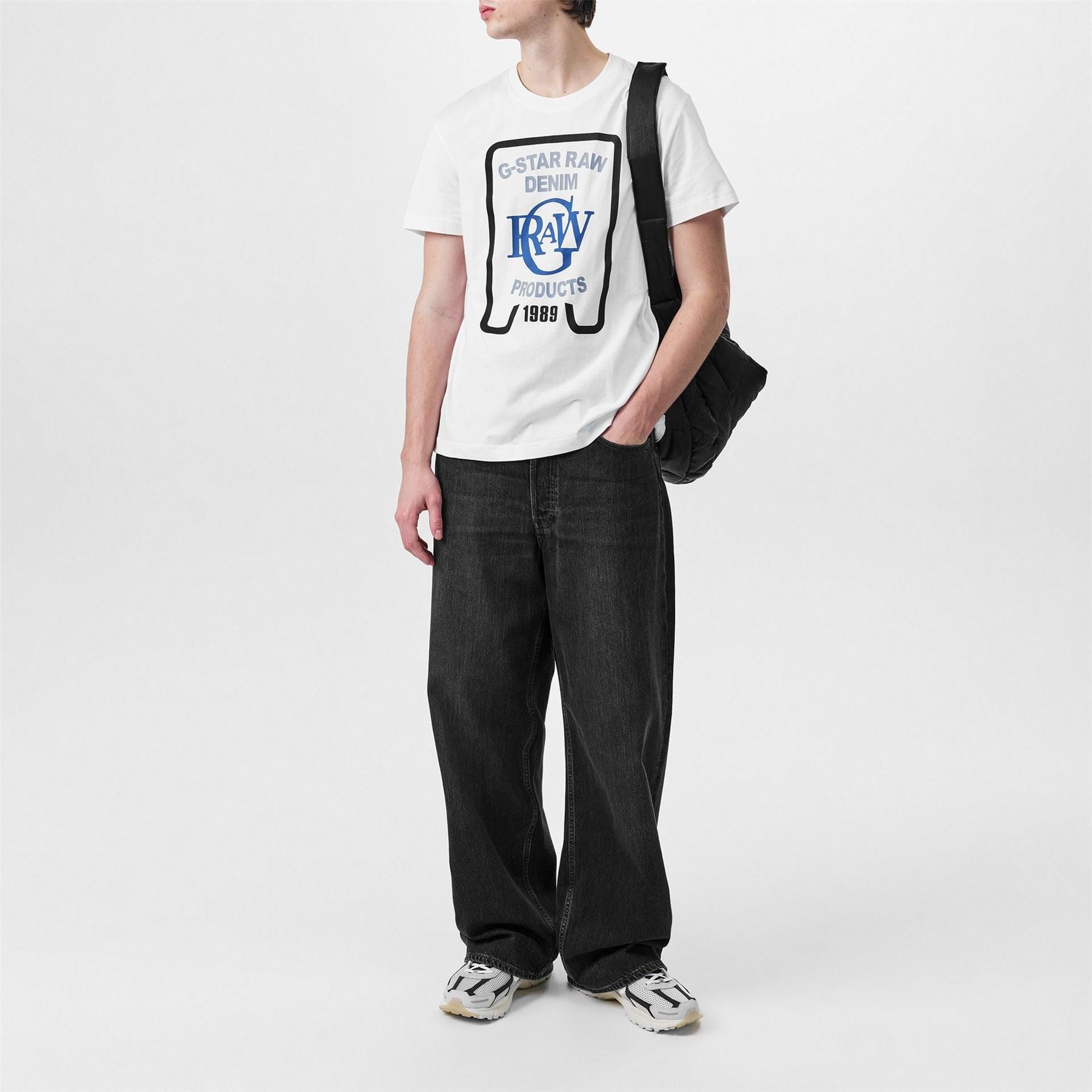 G Star Regular Fit Lettering Crew Neck T-Shirt