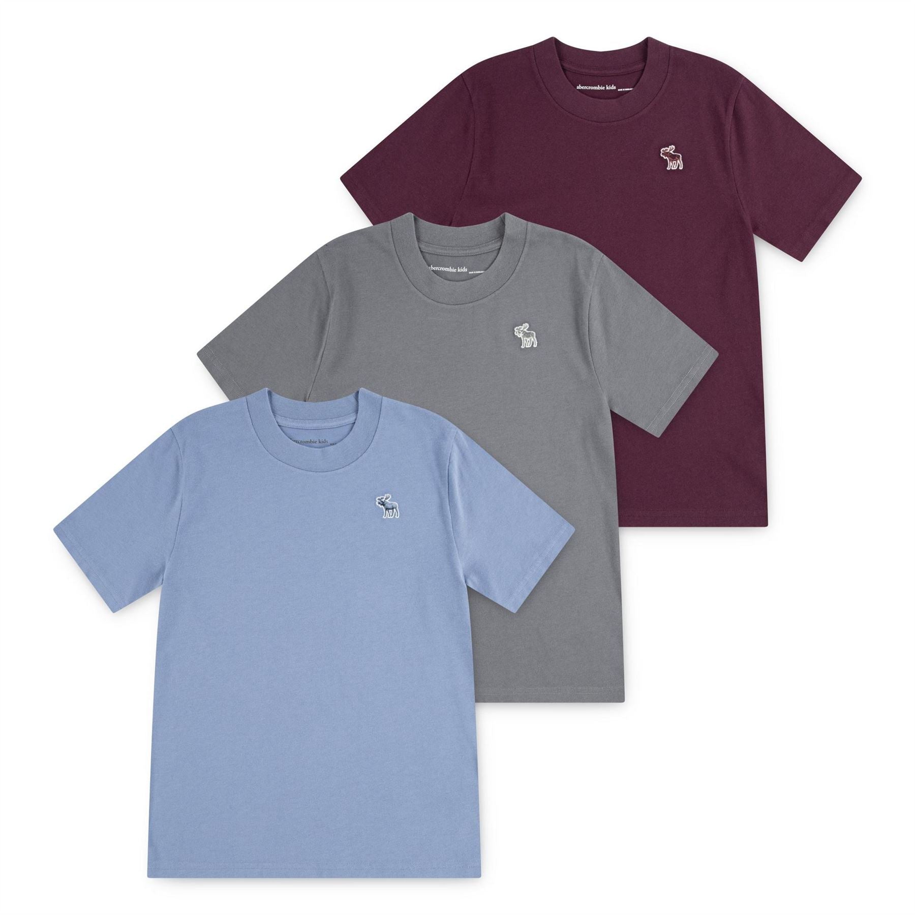 Abercrombie and Fitch 3 Pack Crew Neck Short Sleeve T-Shirt