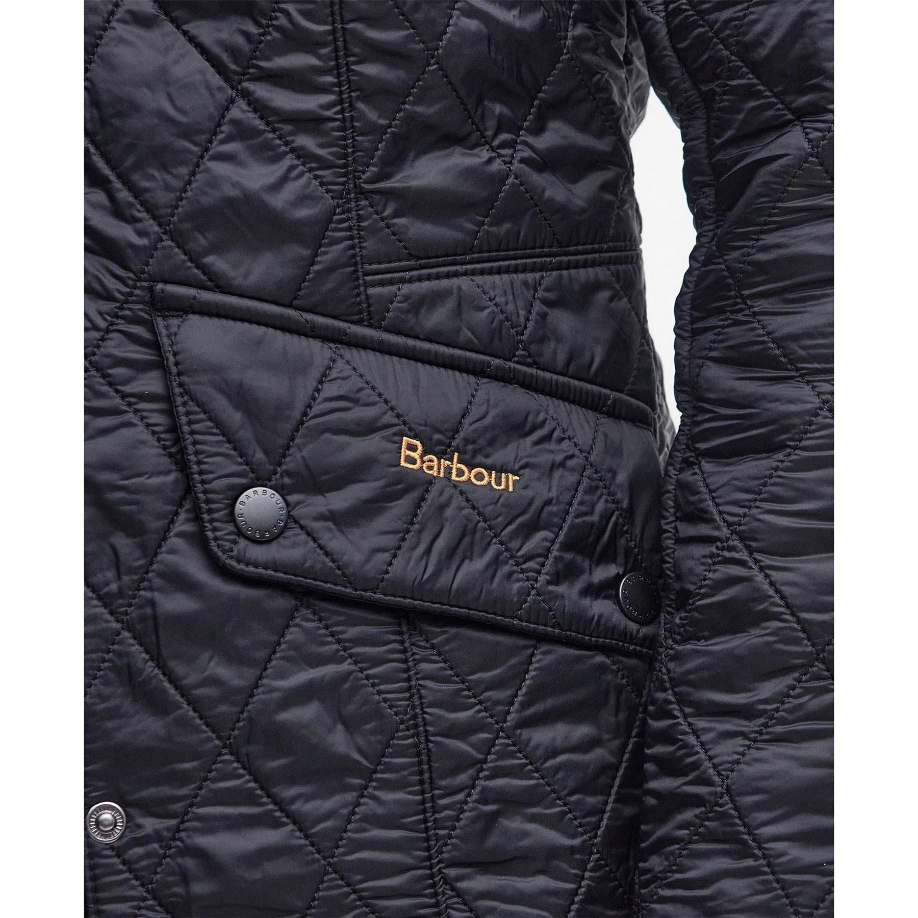 Barbour Cavalry Polarquilt Diamond Quilted Fleece Lined Long Sleeve Slim Fit Quilted Jacket
