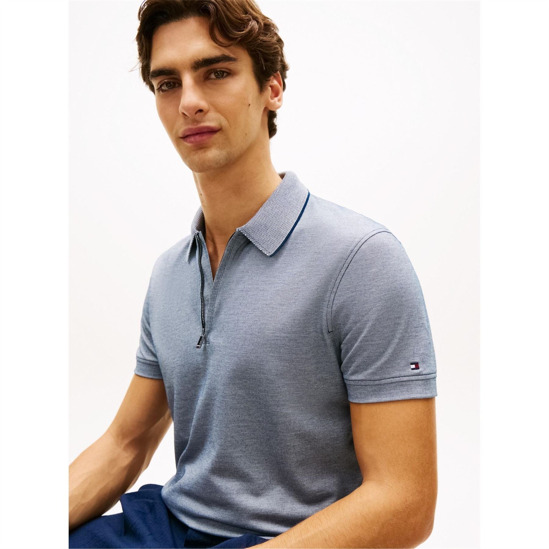 Tommy Hilfiger Dc Zipped Short Sleeve Polo Shirt