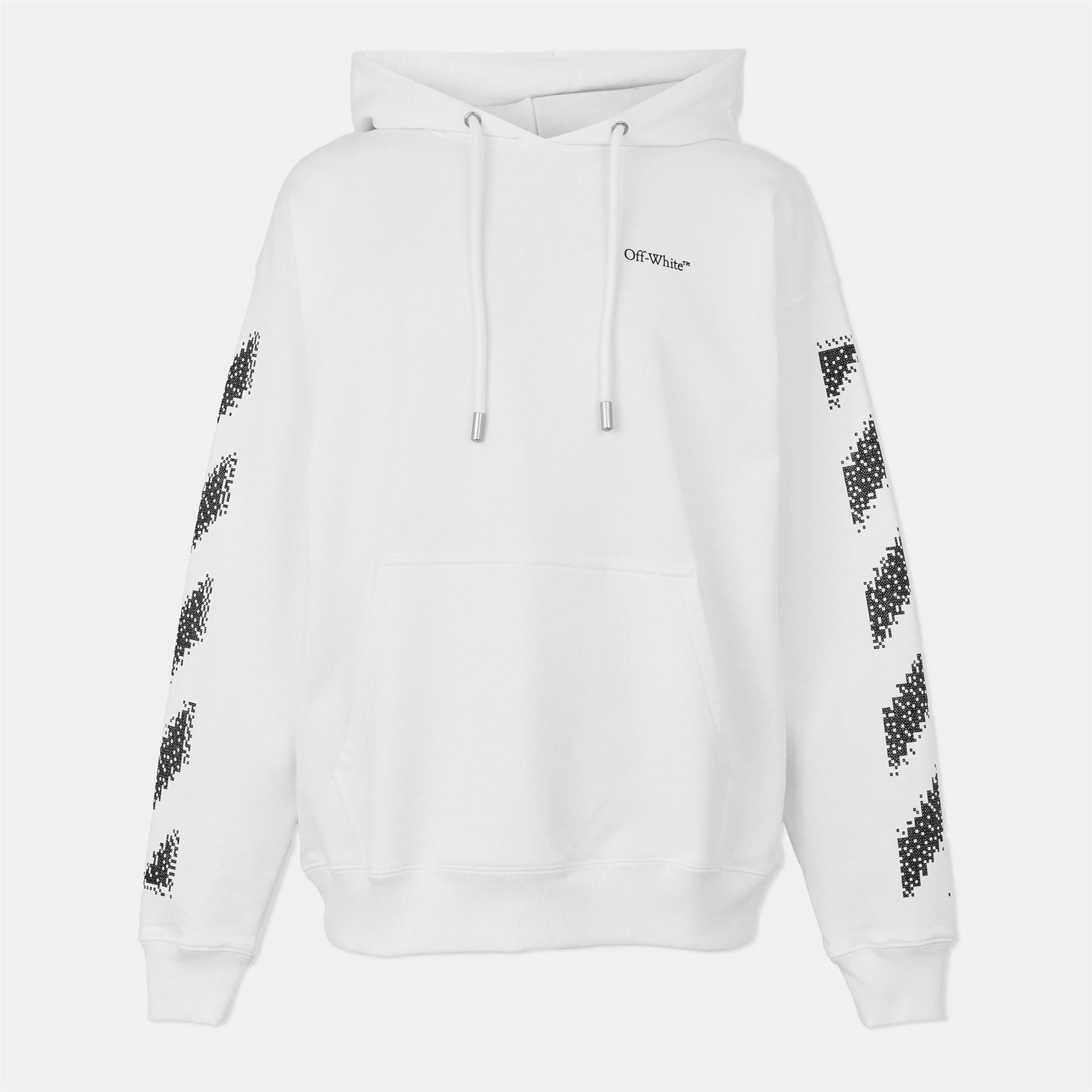 Off White Hooded Neck Oversize Fit Skate Sweatshirt