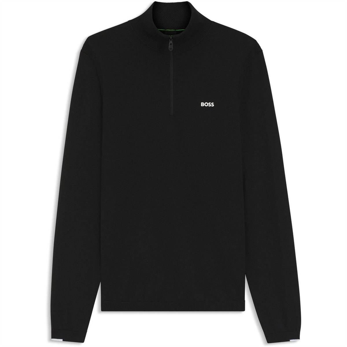 Boss Ever X Green Cotton Long Sleeve 1 4 Zip Knitted Top