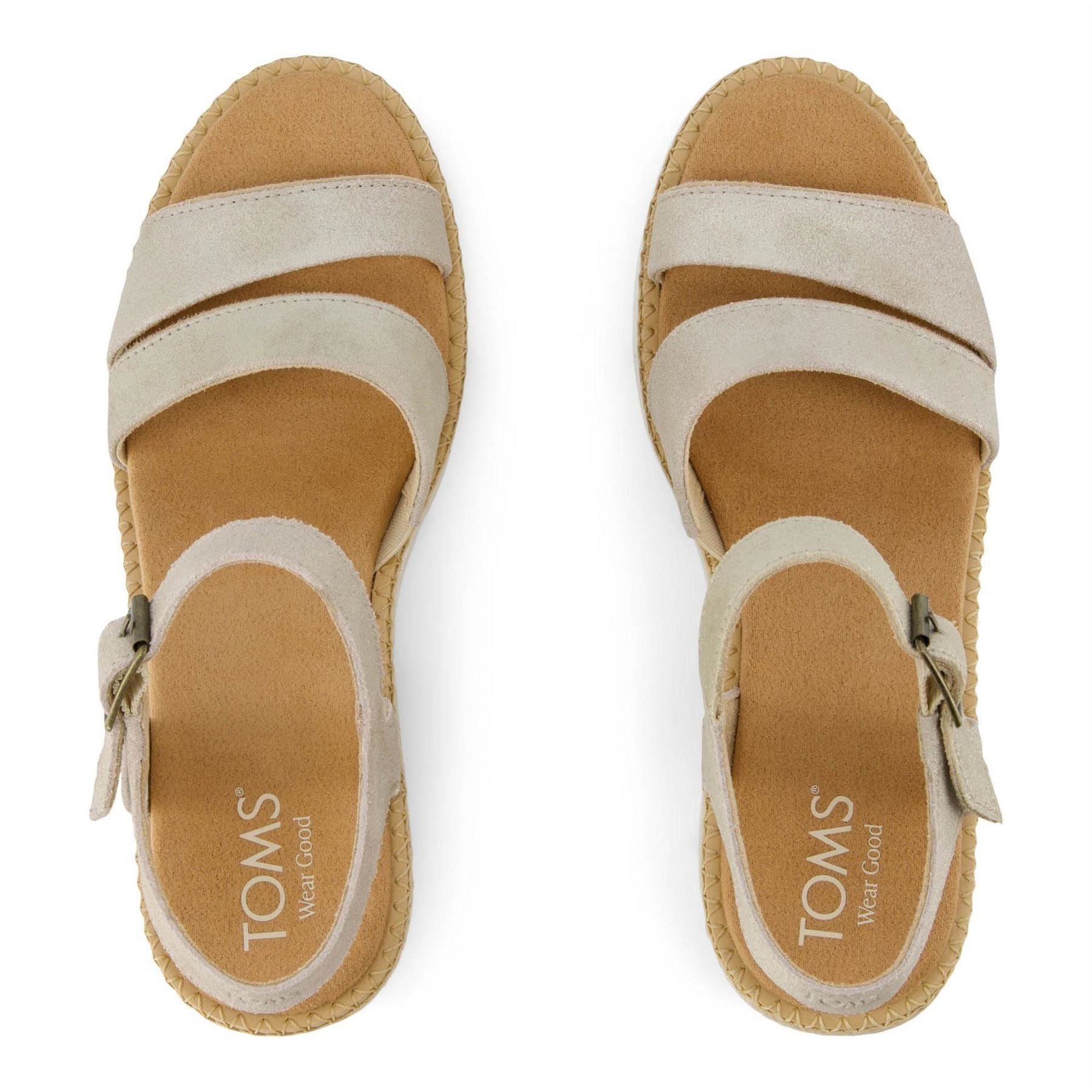Toms Darya Low Heel Wedge Open Toe Slide Sandals