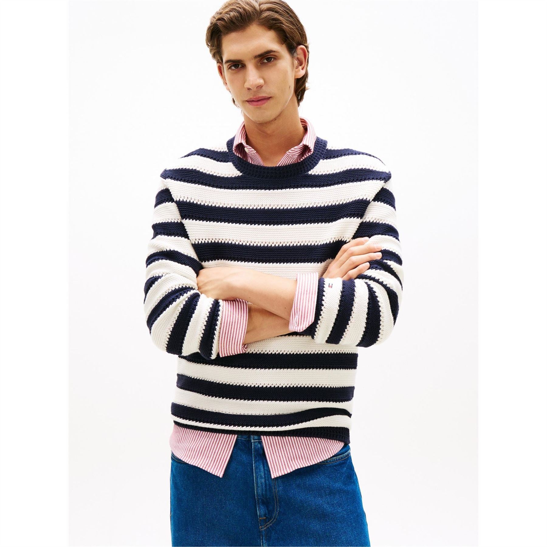 Tommy Hilfiger Crochet Stripe Relaxed Jumper