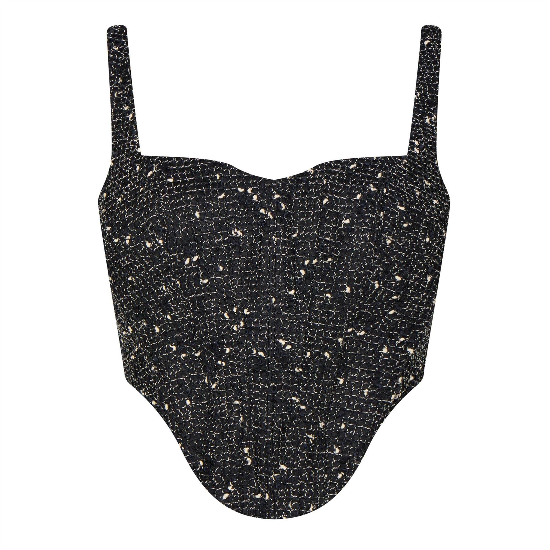 Bardot Boucle Square Neck Corset Top