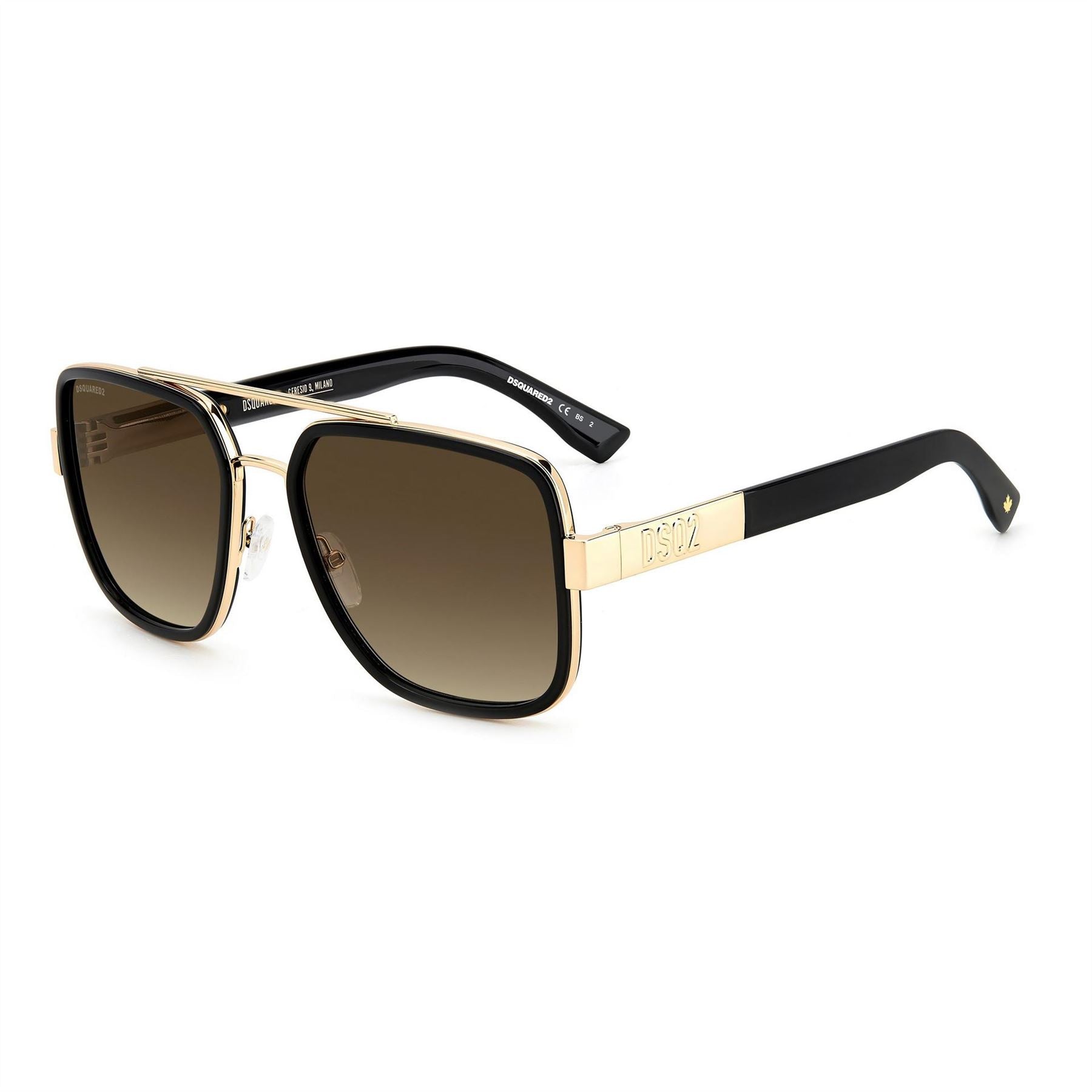 DSquared2 Double Bridge Square Aviator Sunglasses