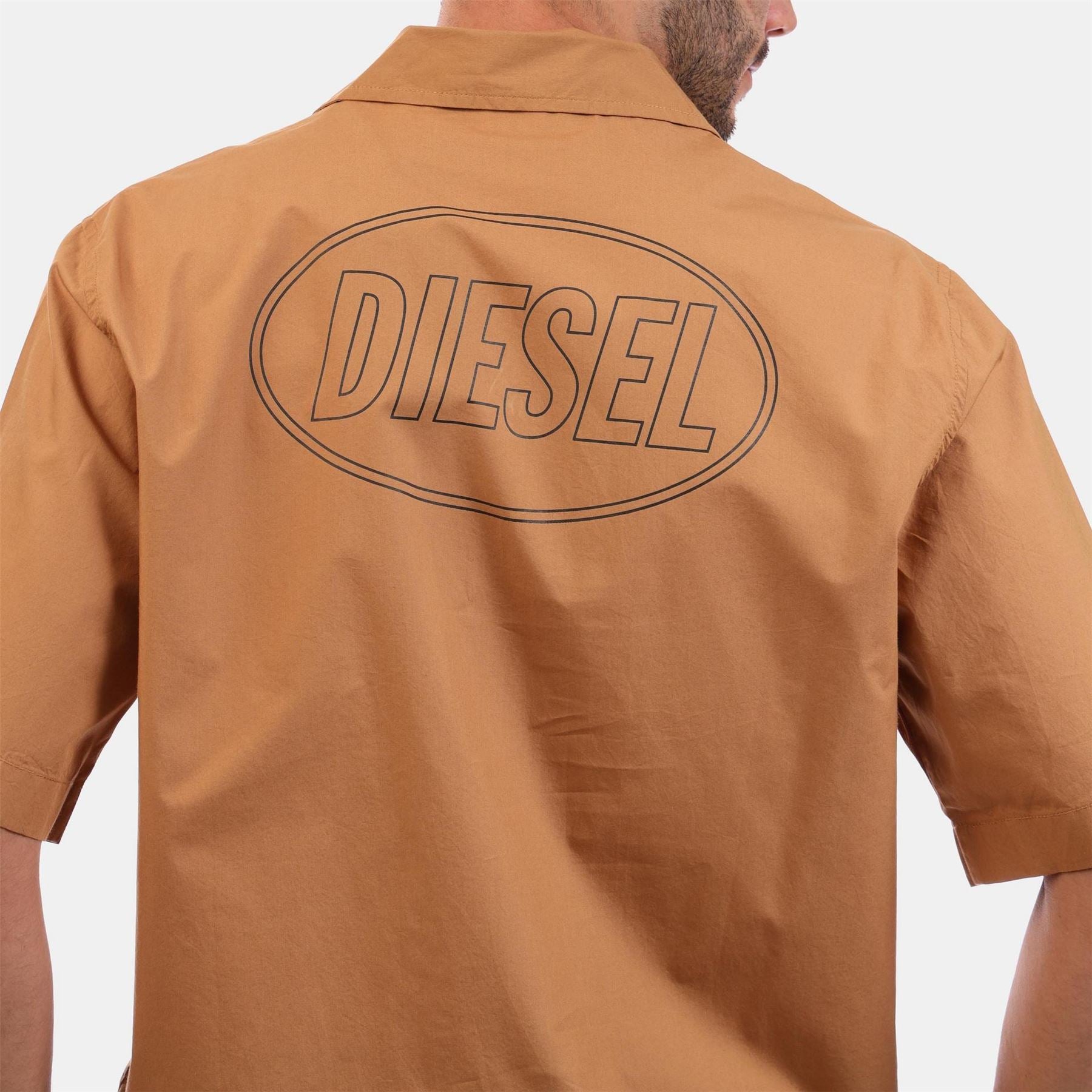 Diesel Cuban Notch Collar Short Sleeve Shirt