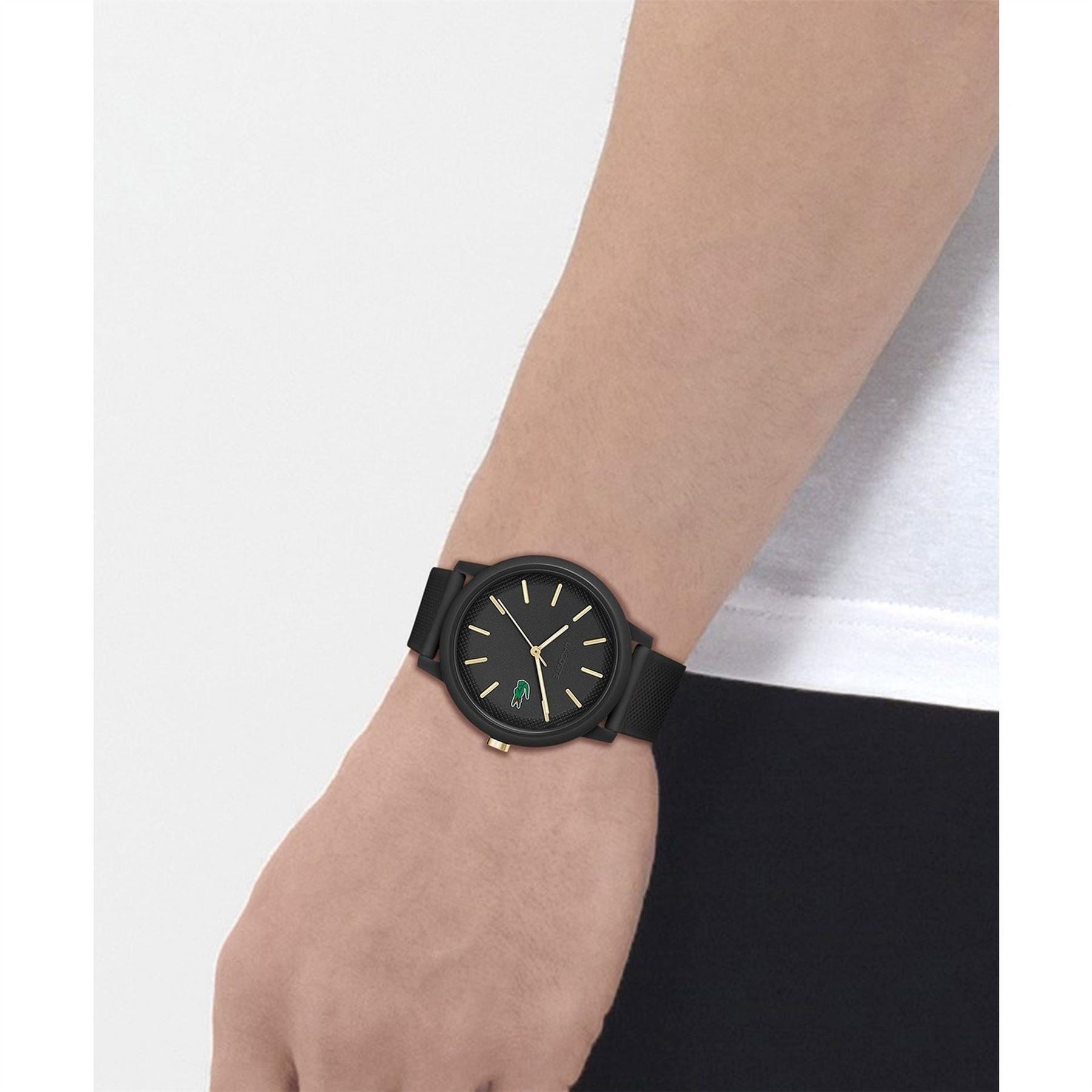 Lacoste Men’s Black Silicone Strap Watch