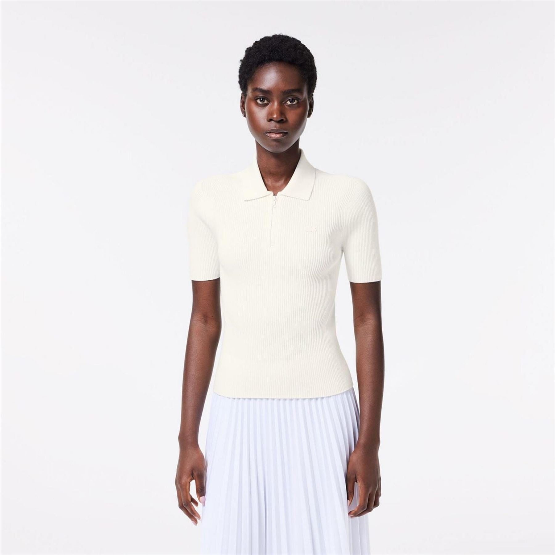 Lacoste Neck Rib Knit Polo Shirt