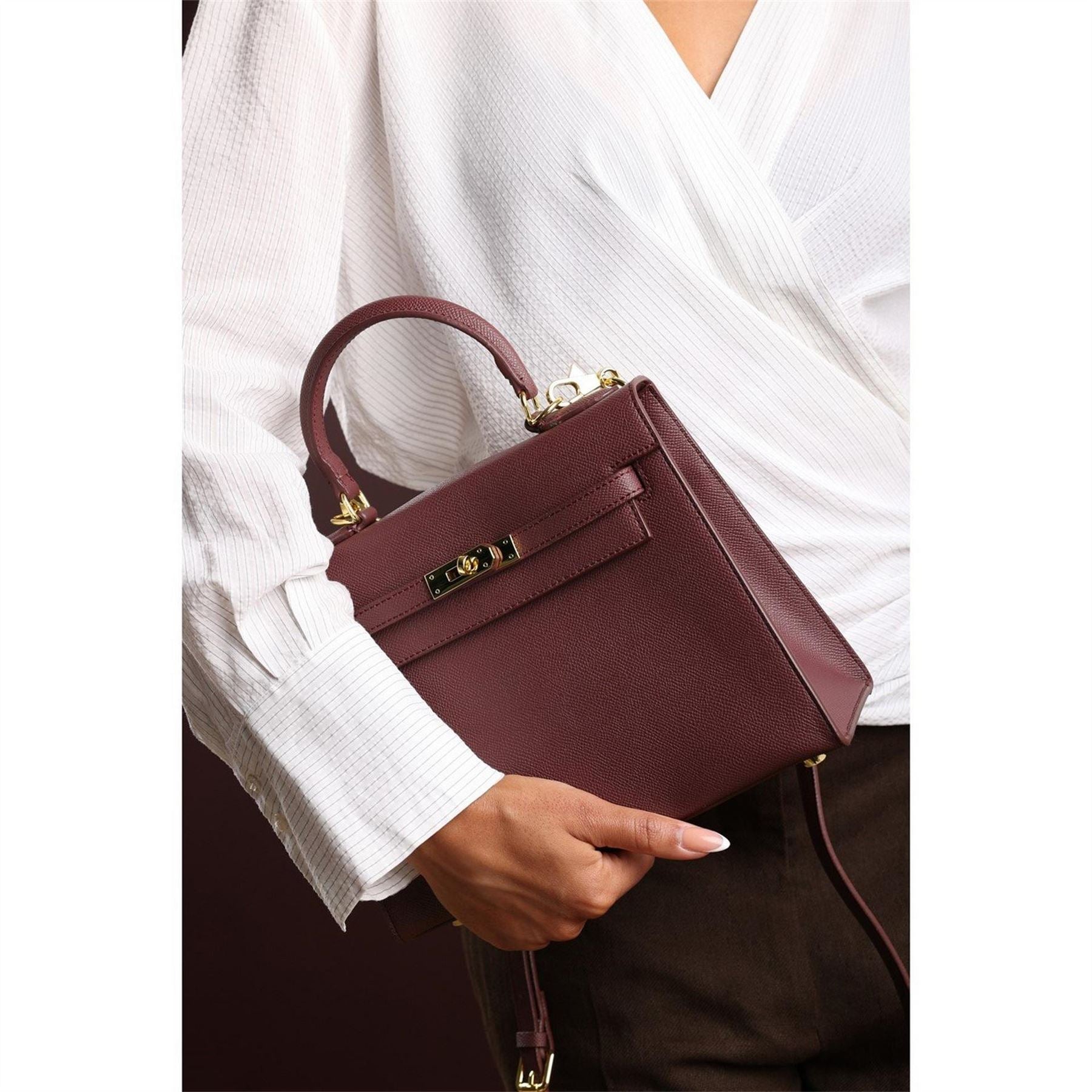 Wheres That From Handle Satchel Mini Tote Bag With Turn Lock