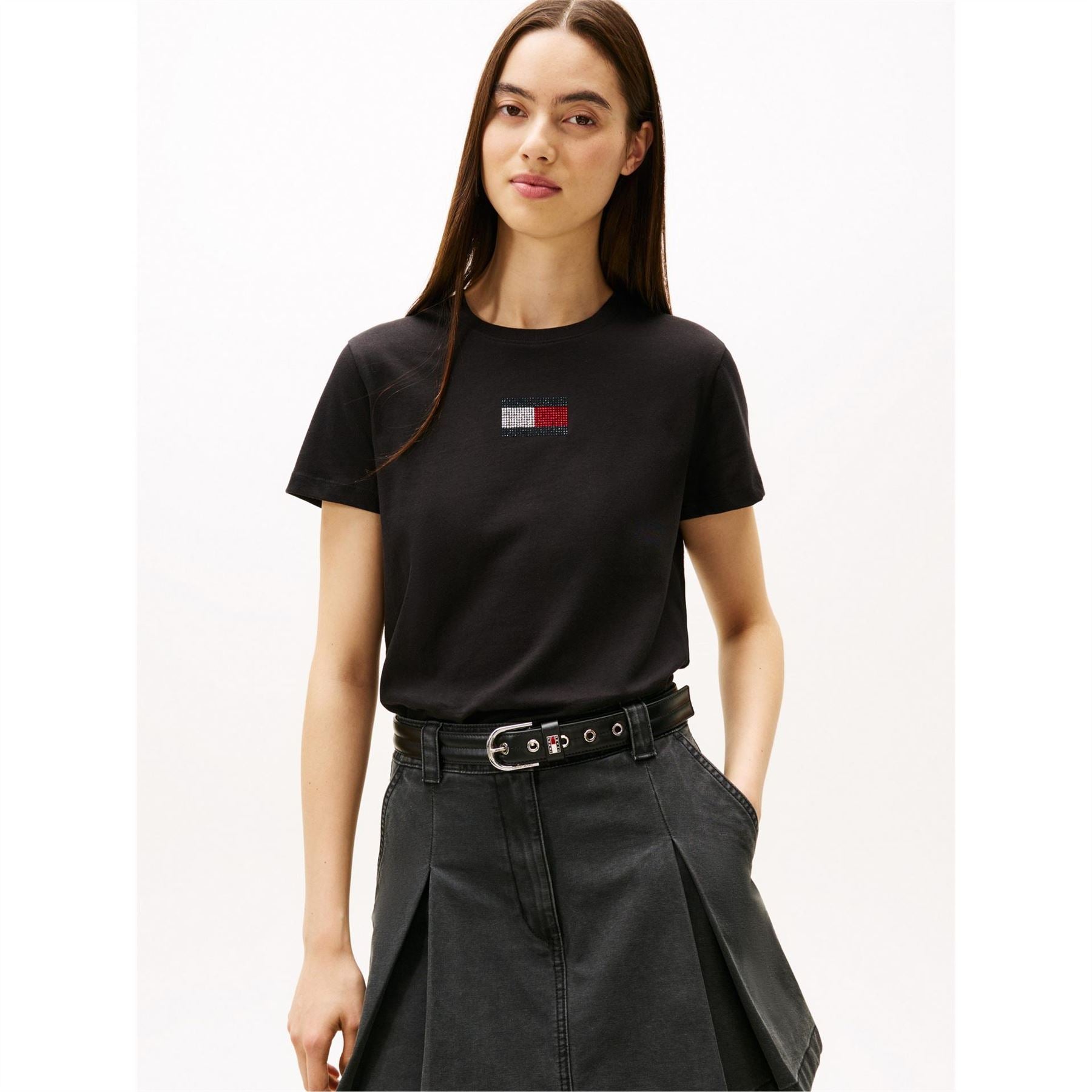 Tommy Jeans Flag Graphic Crew Neck Short Sleeve T-Shirt