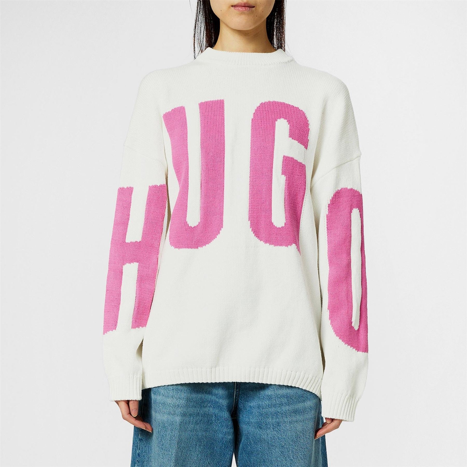 Hugo Crew Neck Relaxed Fit Long Sleeve Sweater
