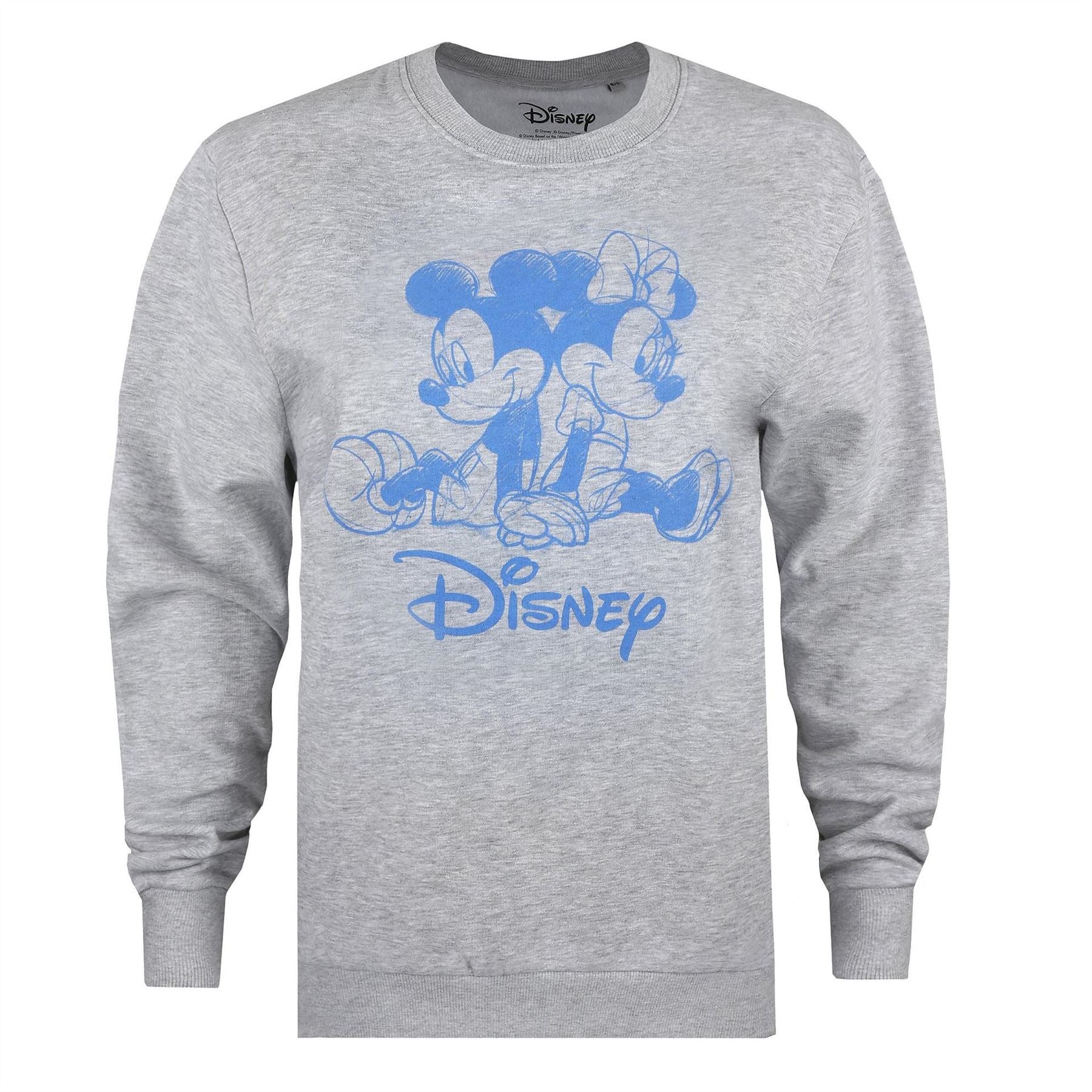 Disney Mickey Mouse Logo Print Crew Neck Sweater