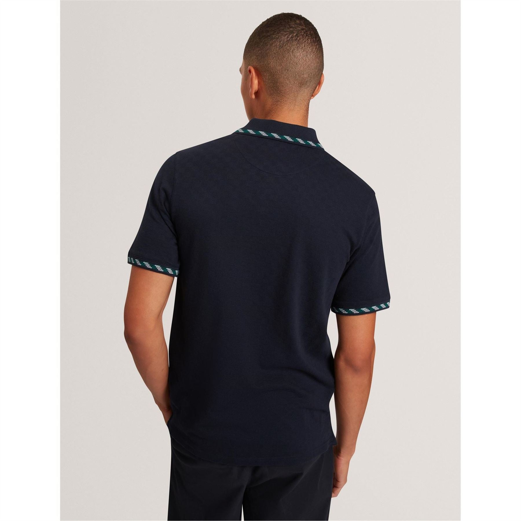 Ted Baker Jacquard Collared Neck Short Sleeve Polo Shirt