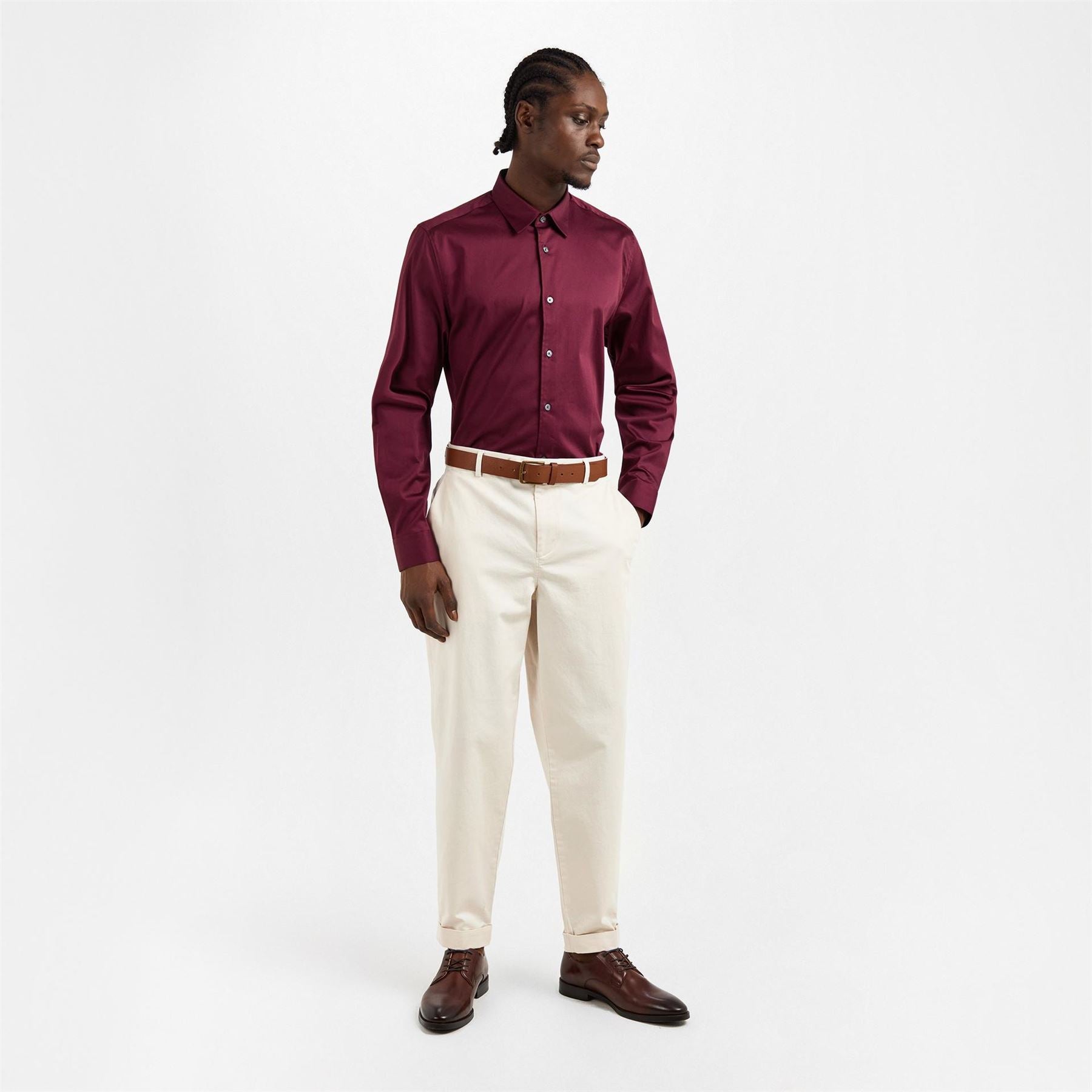 Ted Baker Collared Neck Long Sleeve Point Collar Shirt