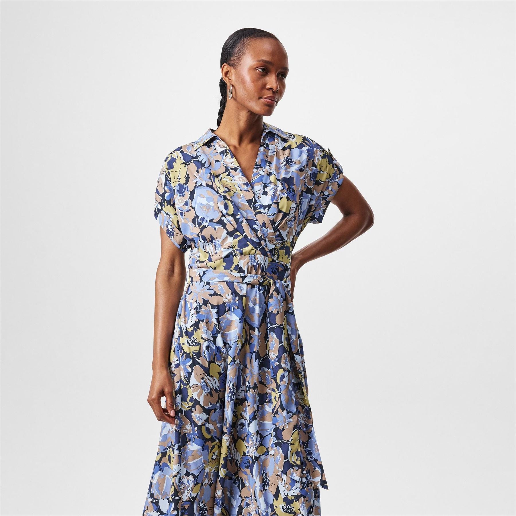 Lauren by Ralph Lauren Belted Crepe Dress