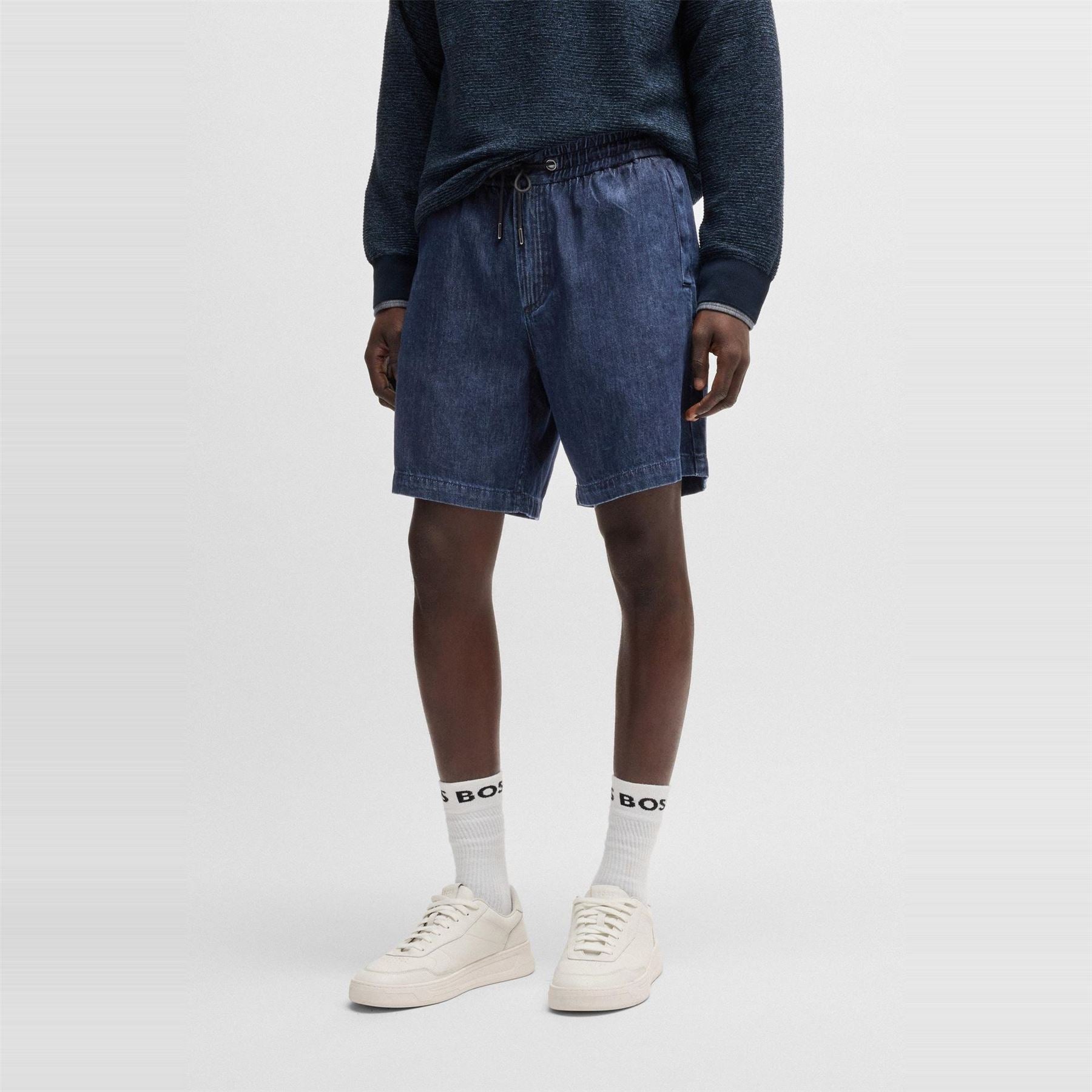 Boss Denim Bermuda Shorts with Metal Drawcord