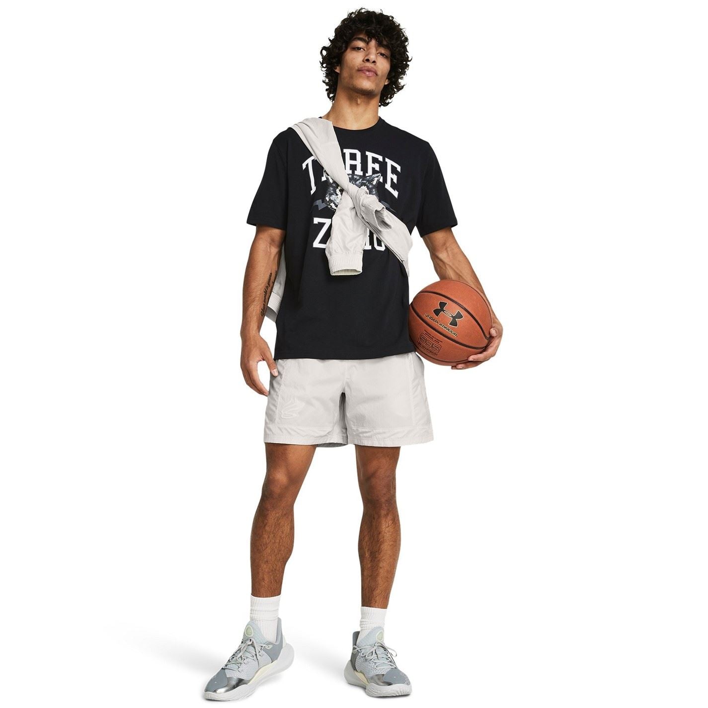 Under Armour Mens Armour Curry Woven Short Tracksuit Bottom