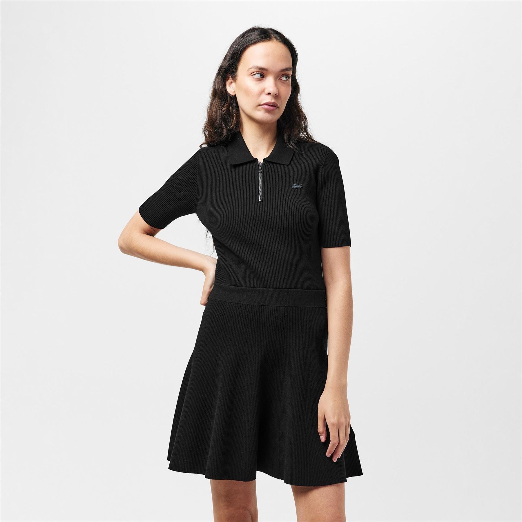 Lacoste Short Sleeve Zip Neck Robe