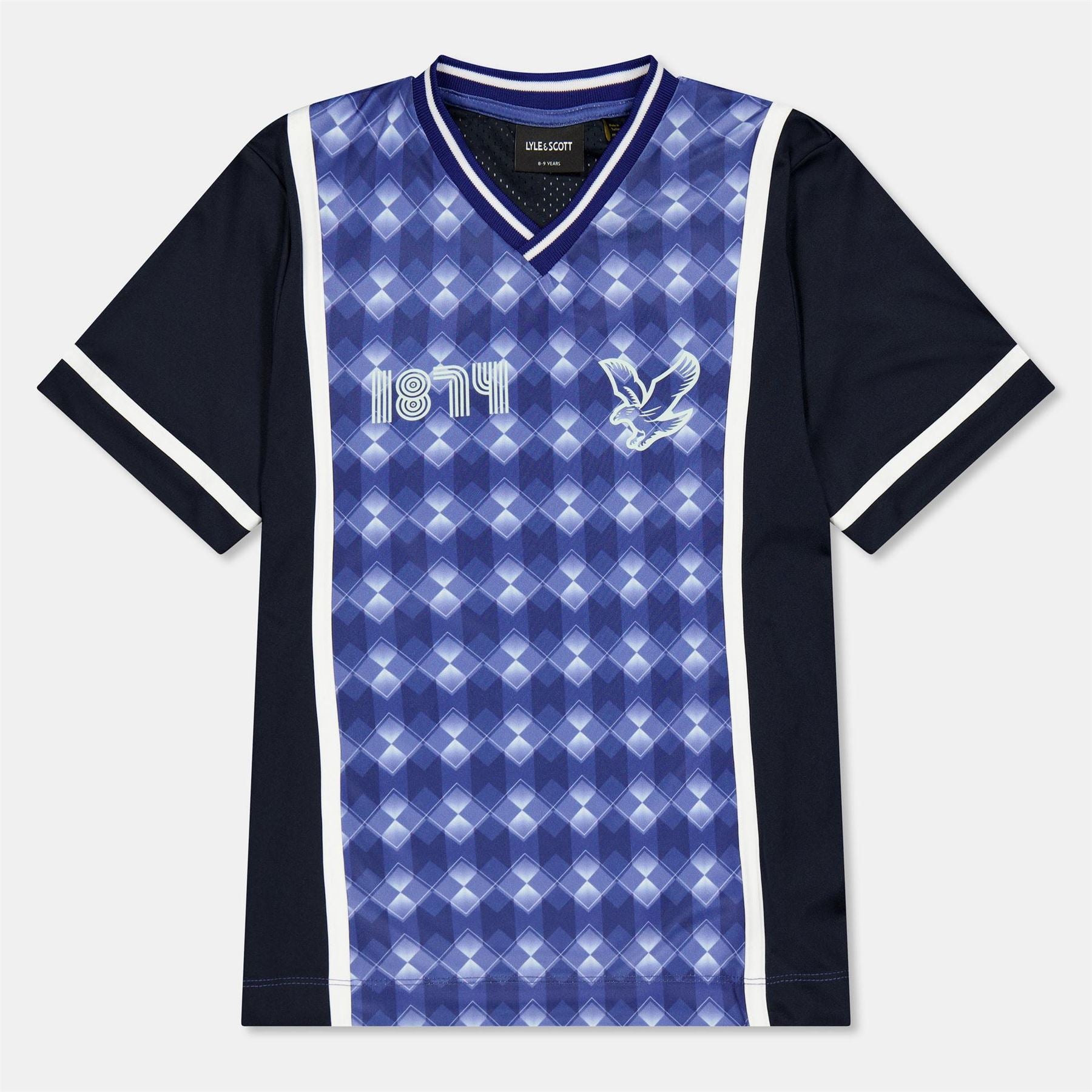 Lyle and Scott Argyle V-Neck Regular Fit T-Shirt