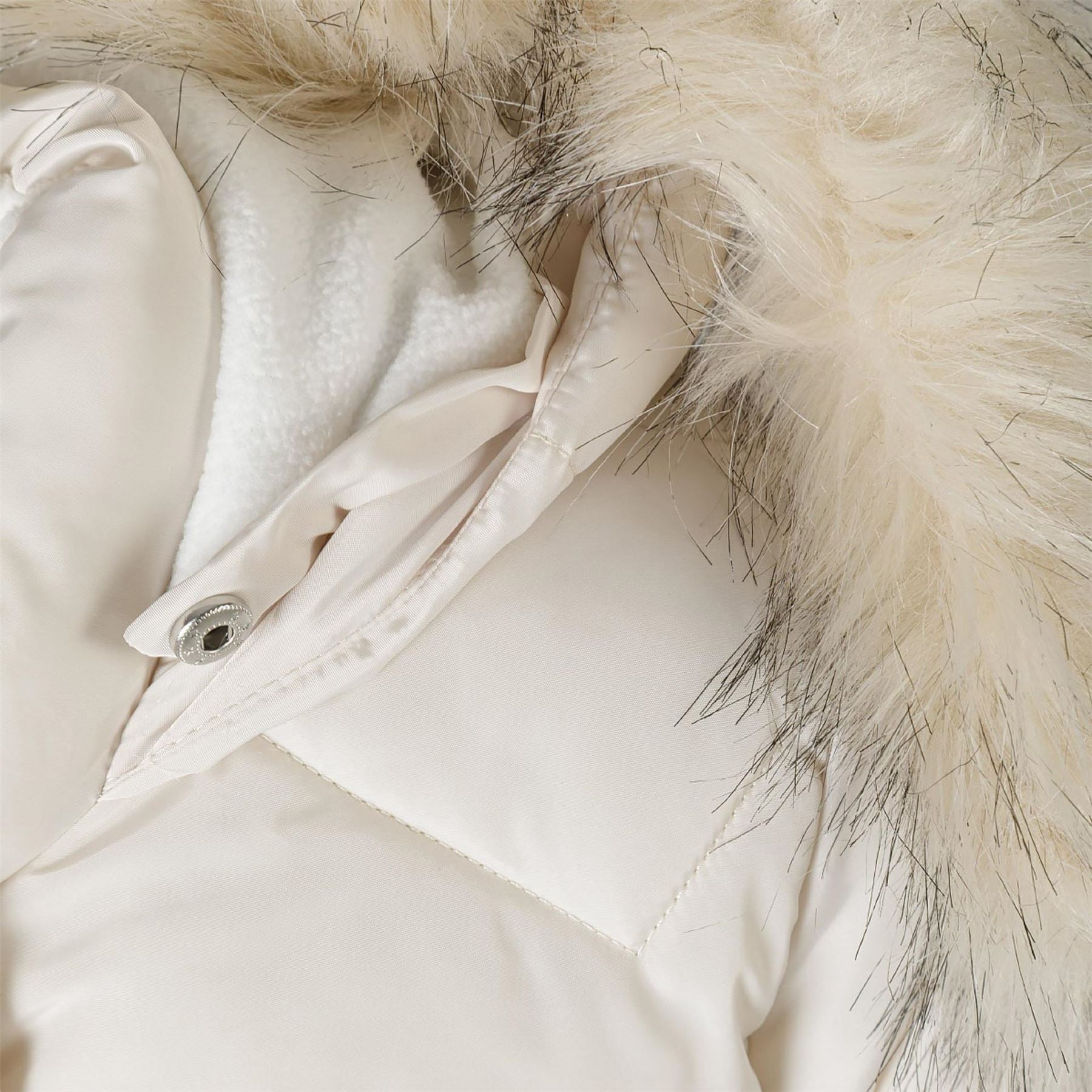 Minoti Girls Mid Length Quilted Winter Jacket With Faux Fur Hood Grey