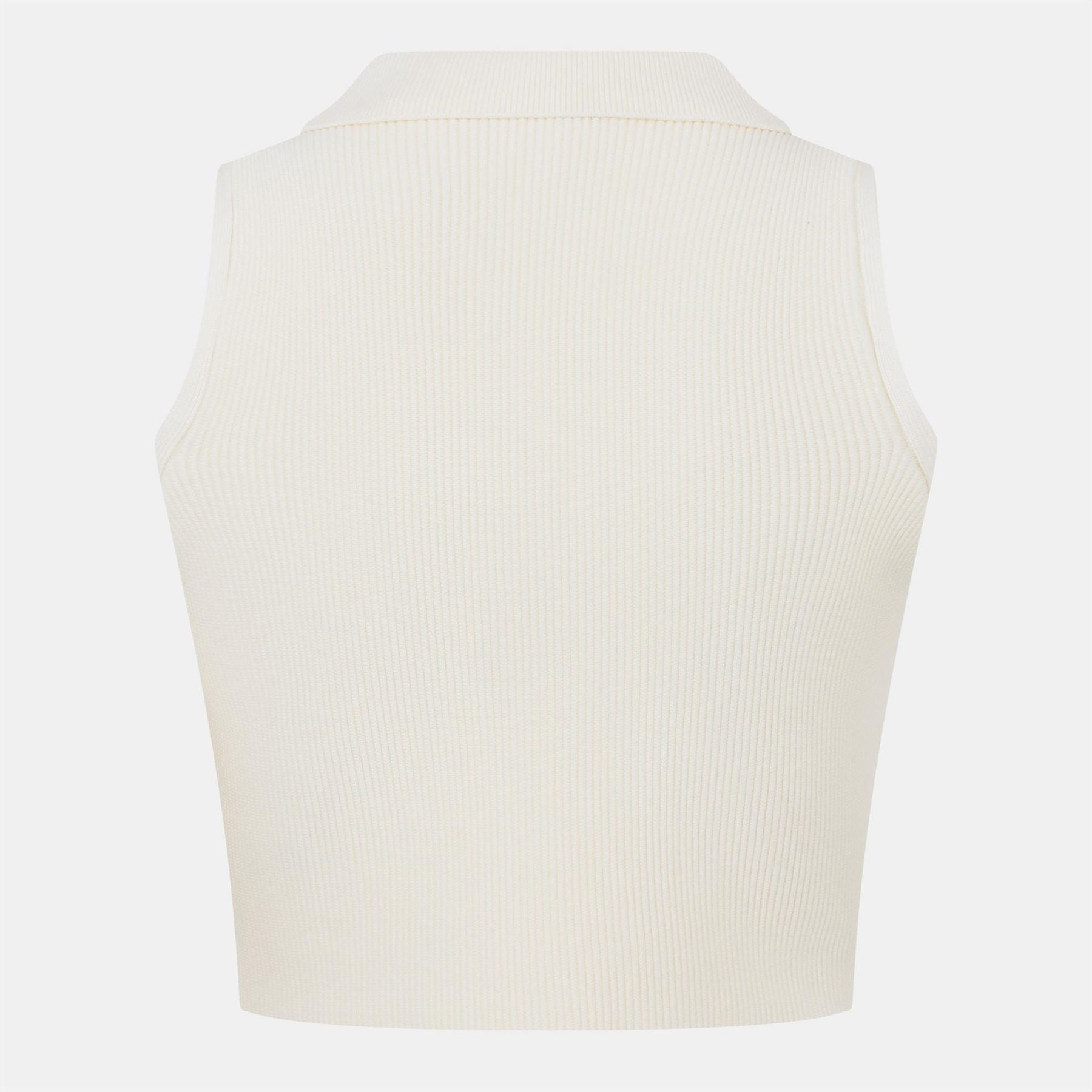 Jack Wills Knitted Polo Crop Top