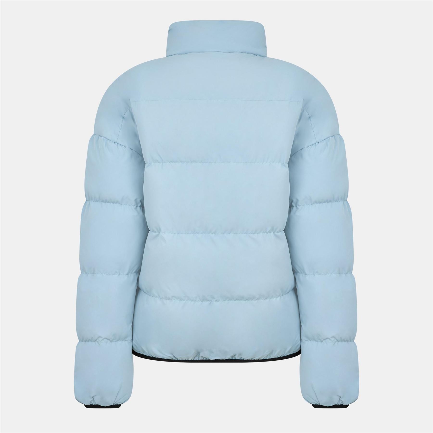 NY Concept Script Solid Patterned Zipped Pocket Puffer Jacket