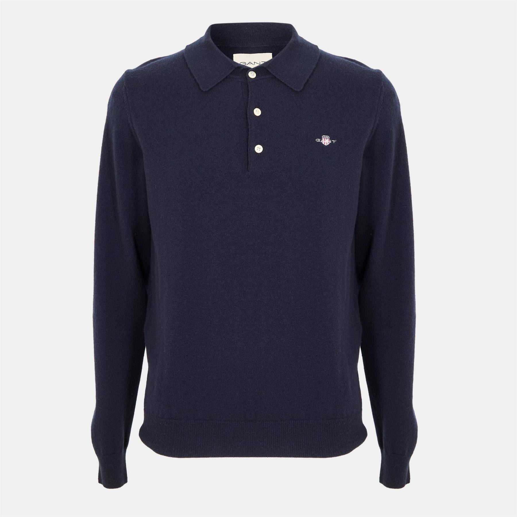 Gant Lambswool Collared Neck Long Sleeve Sweater